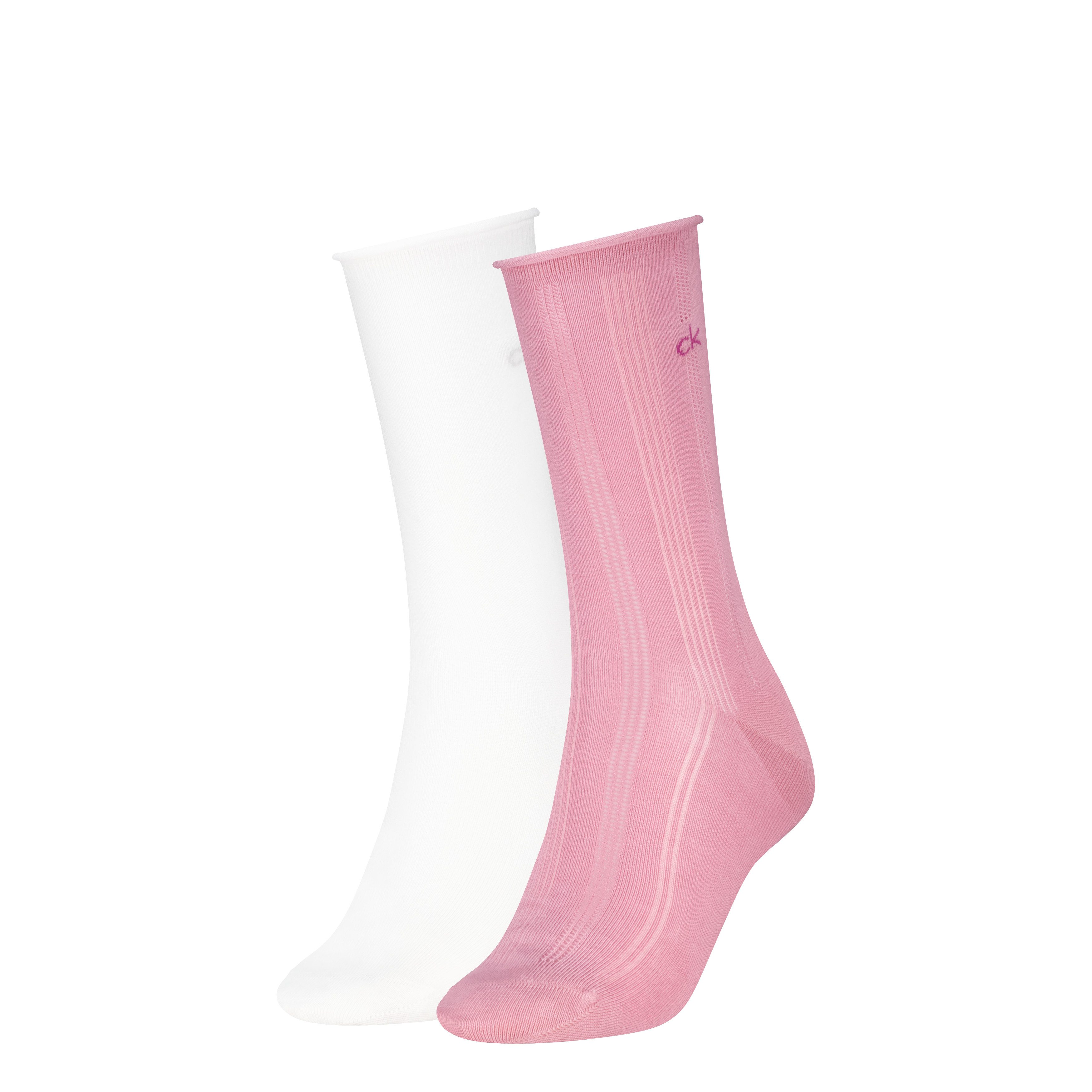 Calvin Klein Socken CK WOMEN SOCK PELERINE (2 Paar) mit kleinem Rollbund, elastisch, Cotton-Mix