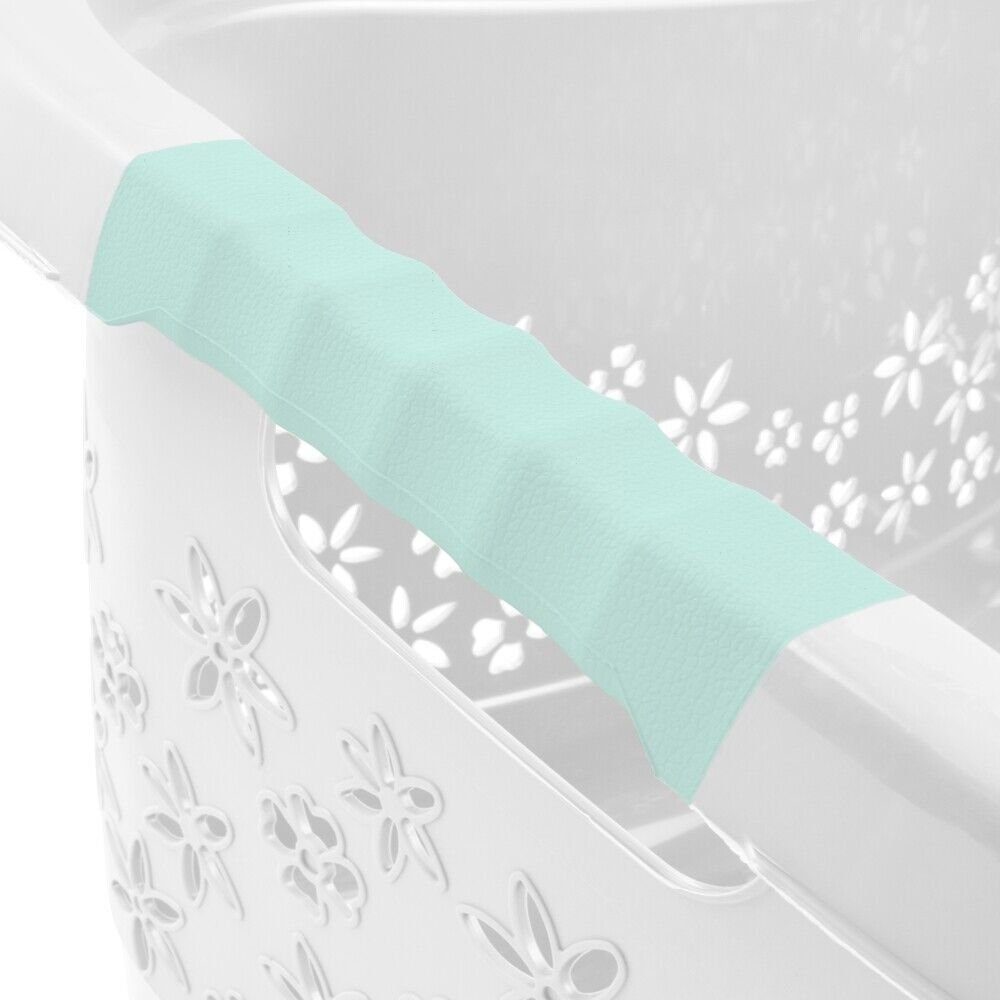 Soft-Touch-Griffe, KiNDERWELT L Nierenform Form, weiß/aquamarin den Wäschekorb ergonomischer angepasste 50 Körper Premium an