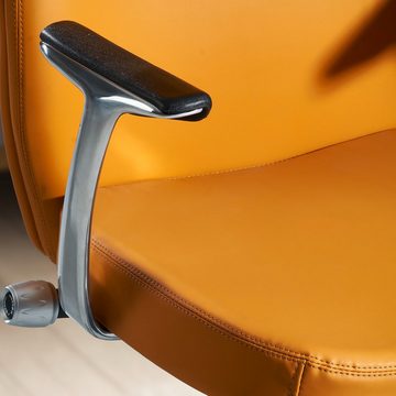 Amstyle Drehstuhl SPM1.449 (Bürostuhl Caramel, Chefsessel Kunstleder Modern), Schreibtischstuhl bis 120 kg, Design Bürosessel