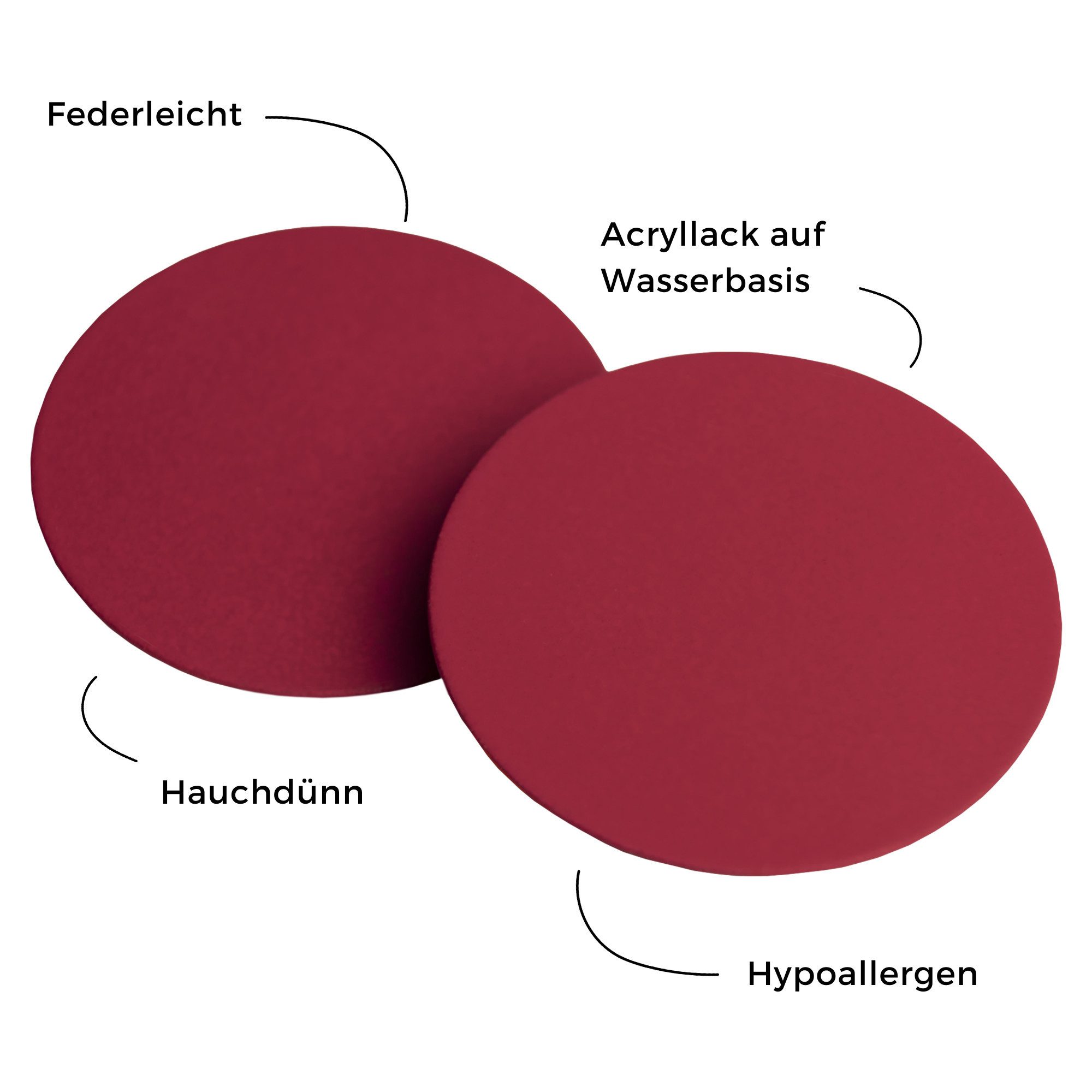 ALEXASCHA Paar Ohrstecker Ausgefallene Statement Ohrringe rot • 40mm • einzigartig & handgemacht – Bild 5 von 5