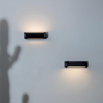 Nova Luce LED Außen-Wandleuchte LED Wandleuchte Volver in Schwarz 6W 480lm IP54, keine Angabe, Leuchtmittel enthalten: Ja, fest verbaut, LED, warmweiss, Aussenlampe, Aussenwandleuchte, Outdoor-Leuchte