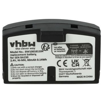 vhbw kompatibel mit Sennheiser HDR6, HDR4, HDR40, HDR54, HDR 65 TV, HDR 45, Akku NiMH 60 mAh (2,4 V)