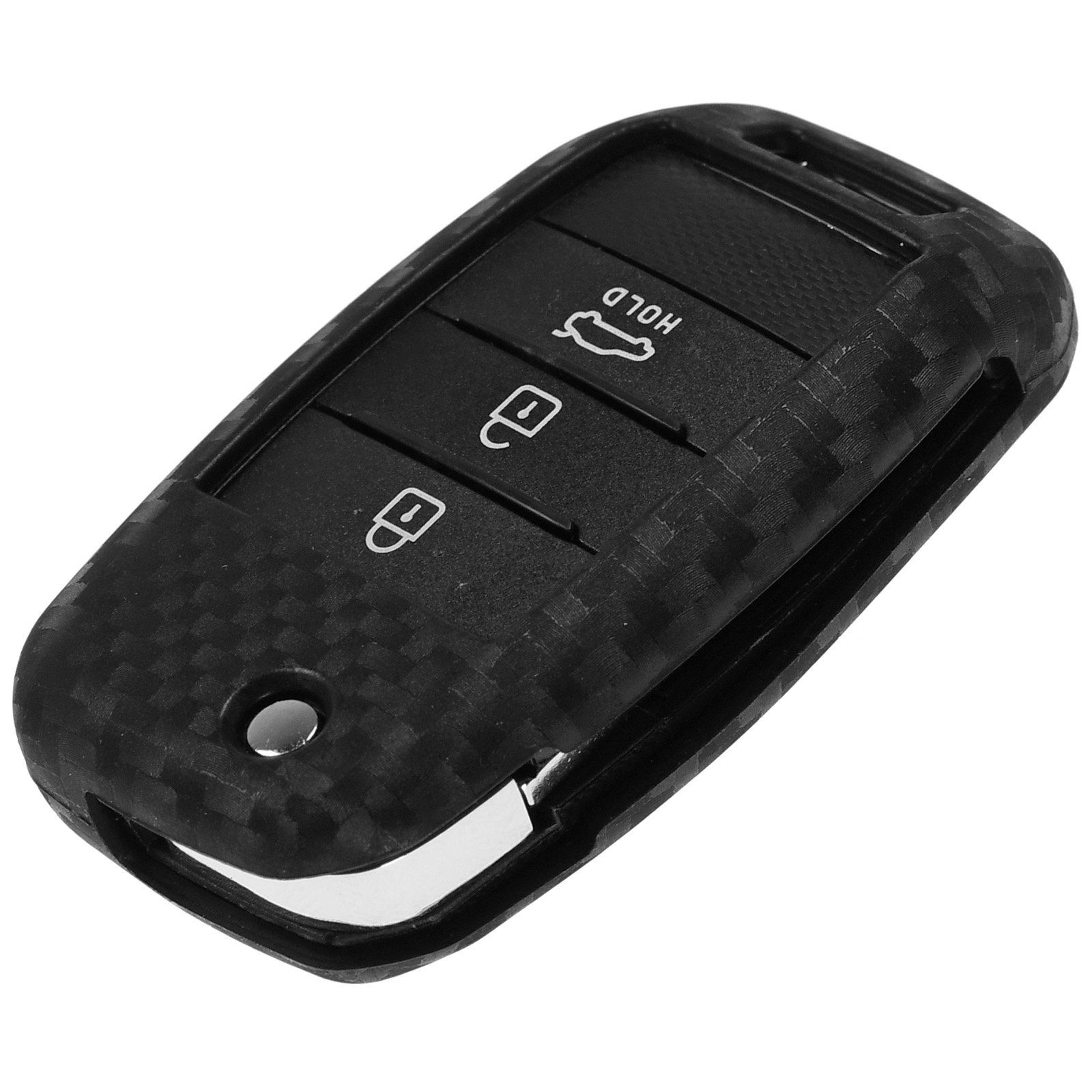 3 Silikon Carbon KEYLESS Look, Softcase Soul Schutzhülle Picantio Ceed Schlüsseltasche Stonic im KIA Rio mt-key für Autoschlüssel Tasten Sportage