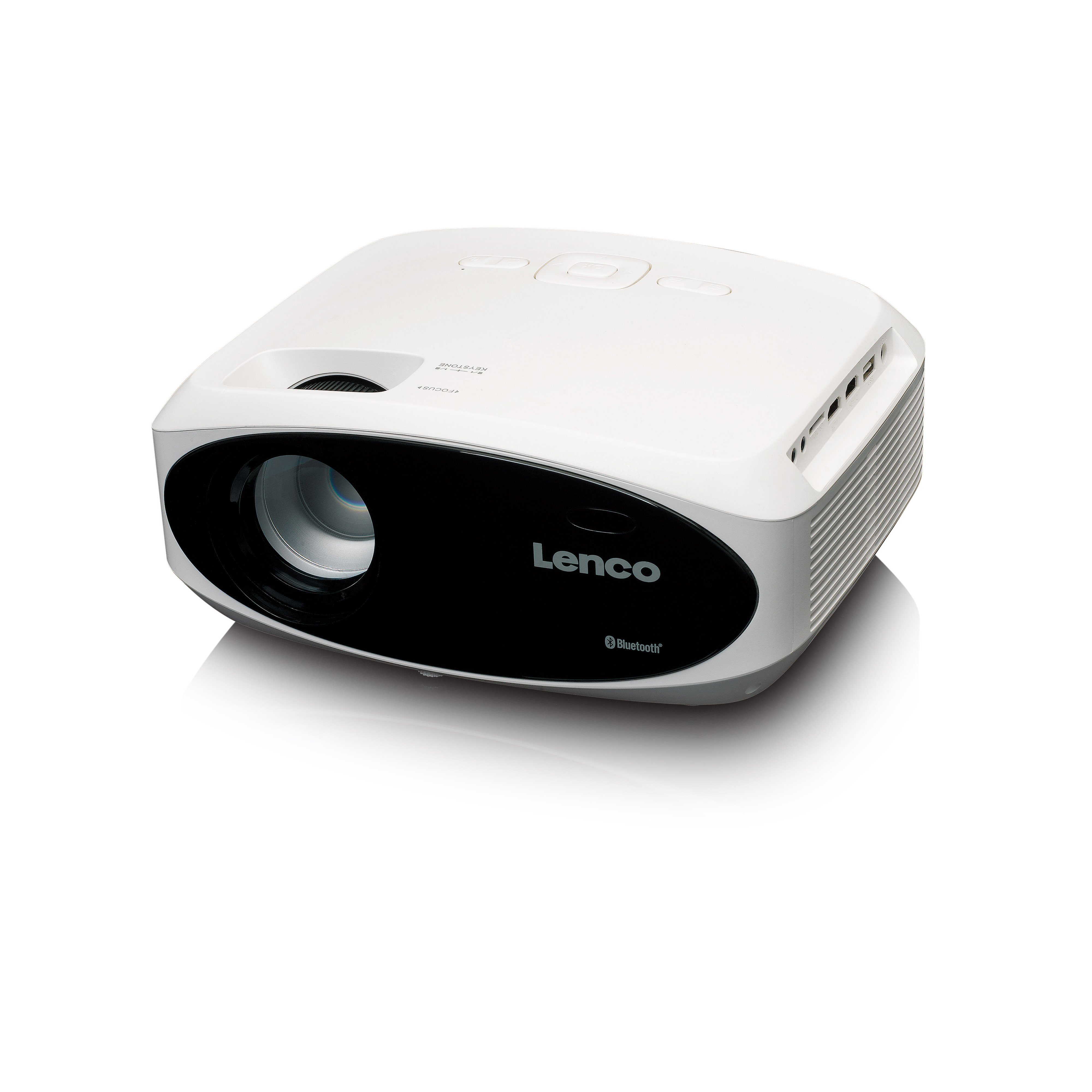 Lenco LPJ-900WH LED-Beamer (3000:1, 510cm Full HD-Beamer mit Stereo-Sound, 250 lm, Bluetooth 5.0 & 50k LED)