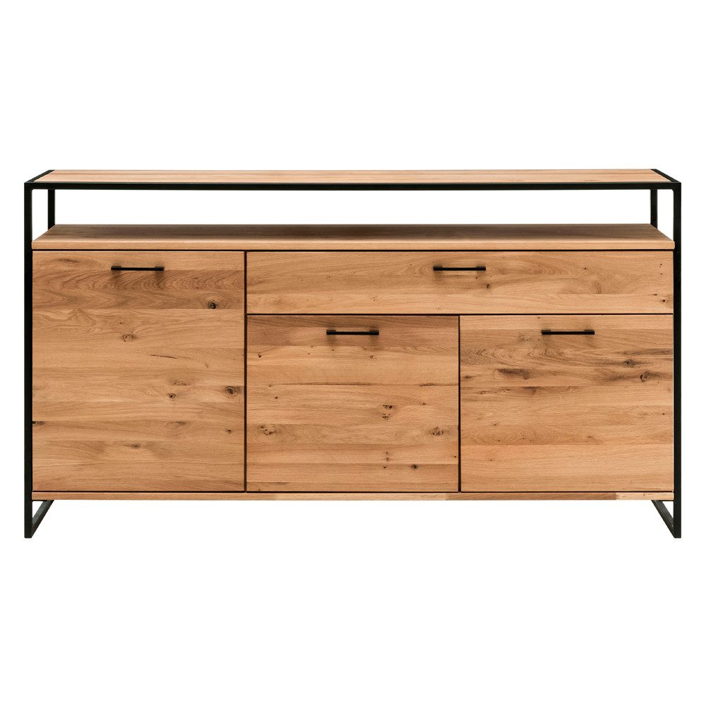 Lomadox Sideboard FORST-64, Eiche massiv geölt, inkl. Beleuchtung, B/H/T: ca. 135/92/44 cm