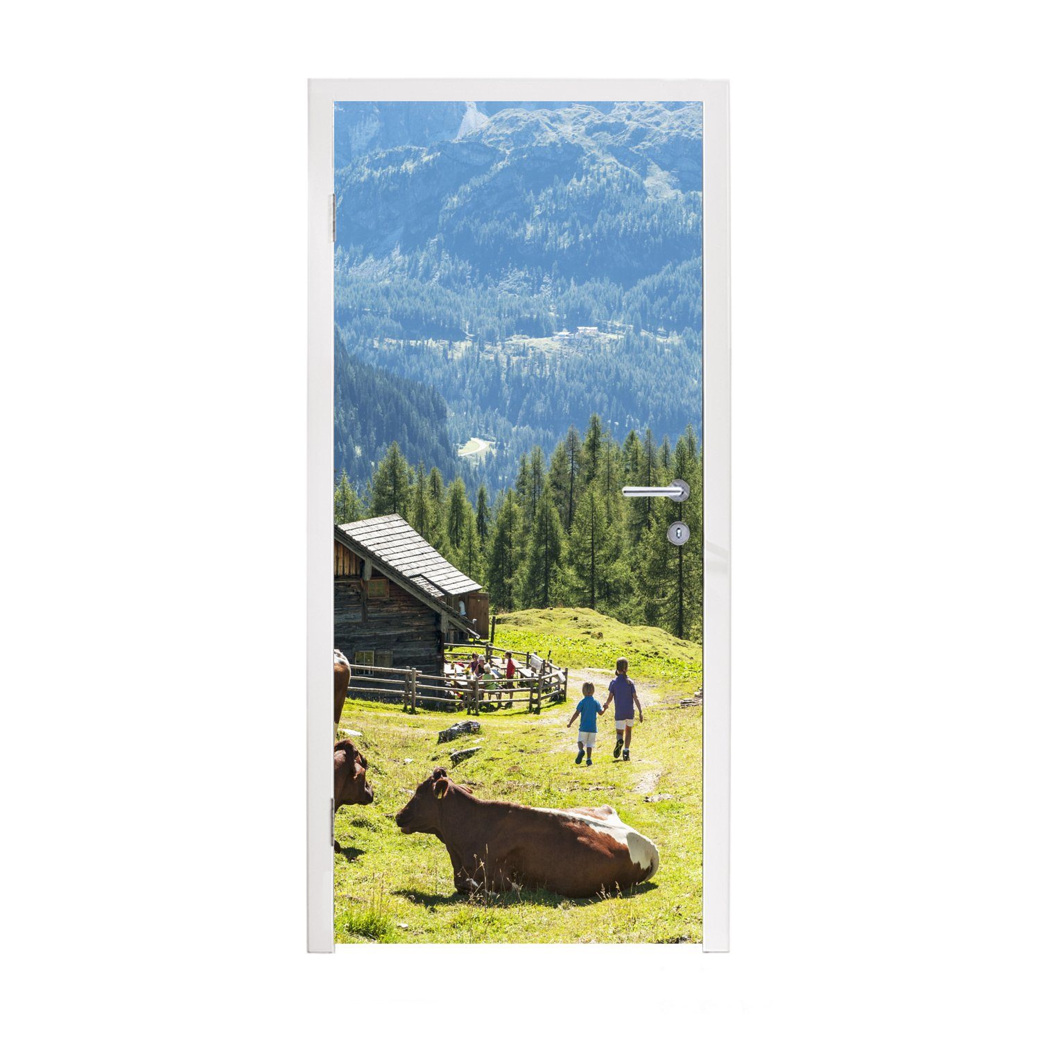 MuchoWow Türtapete Österreich, Türaufkleber, von den Tür, Bergen (1 St), cm in bedruckt, für Bauernhaus Fototapete Matt, 75x205