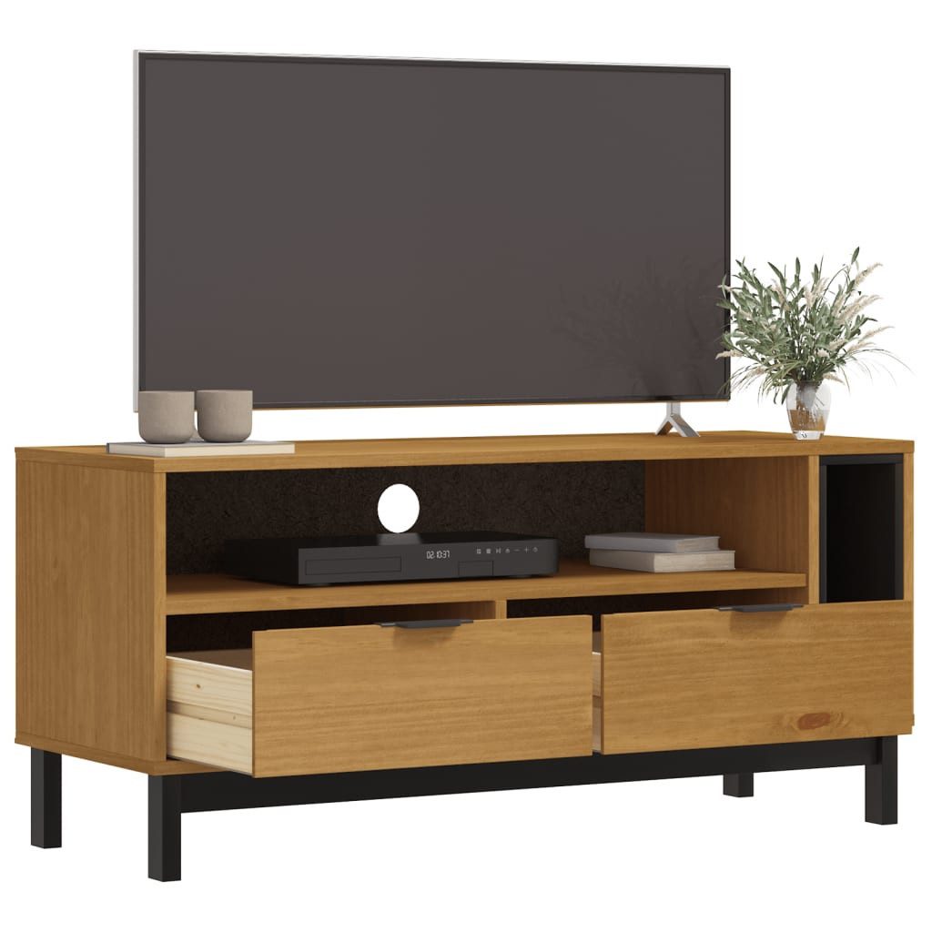 vidaXL TV-Schrank TV-Schrank FLAM 110x40x50 cm Massivholz Kiefer