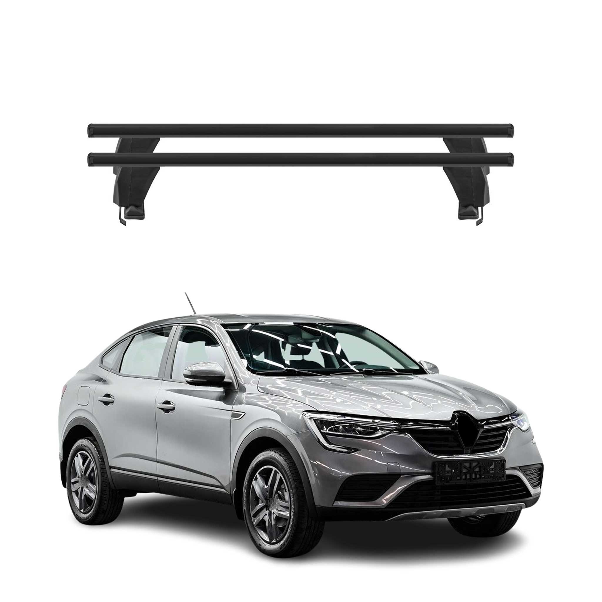 OMAC Dachträger Dachträger für Renault Arkana 2020-2025 Alu Schwarz 2tlg (2-St), Wasserbeständig,Abnehmbar,Multifunktional,Leichtgewichtig