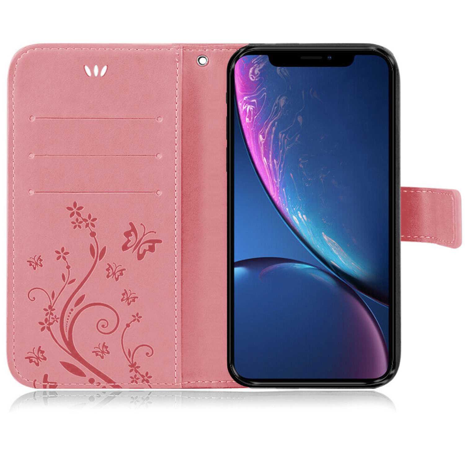 betterfon Handyhülle Handytasche für Apple iPhone Klapphülle Klapphülle, Bookstyle-Hülle: Magnetverschluss 3 Kartenfächer & Standfunktion