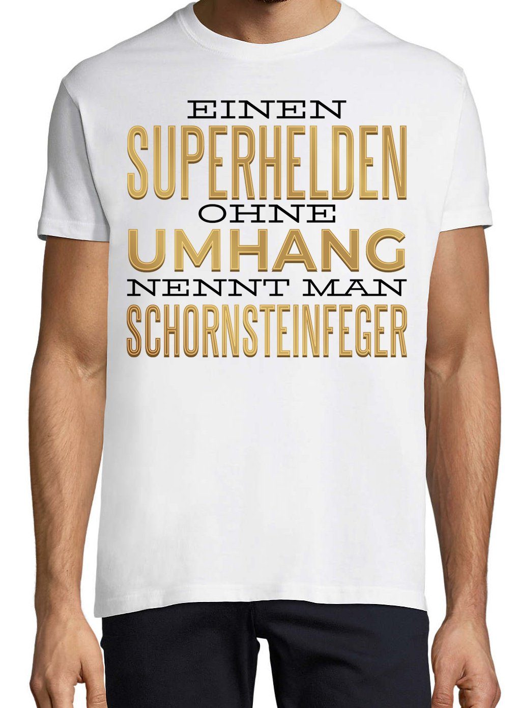 Shirt Designz Weiß Schornsteinfeger Herren T-Shirt Print lustigem mit Youth Spruch