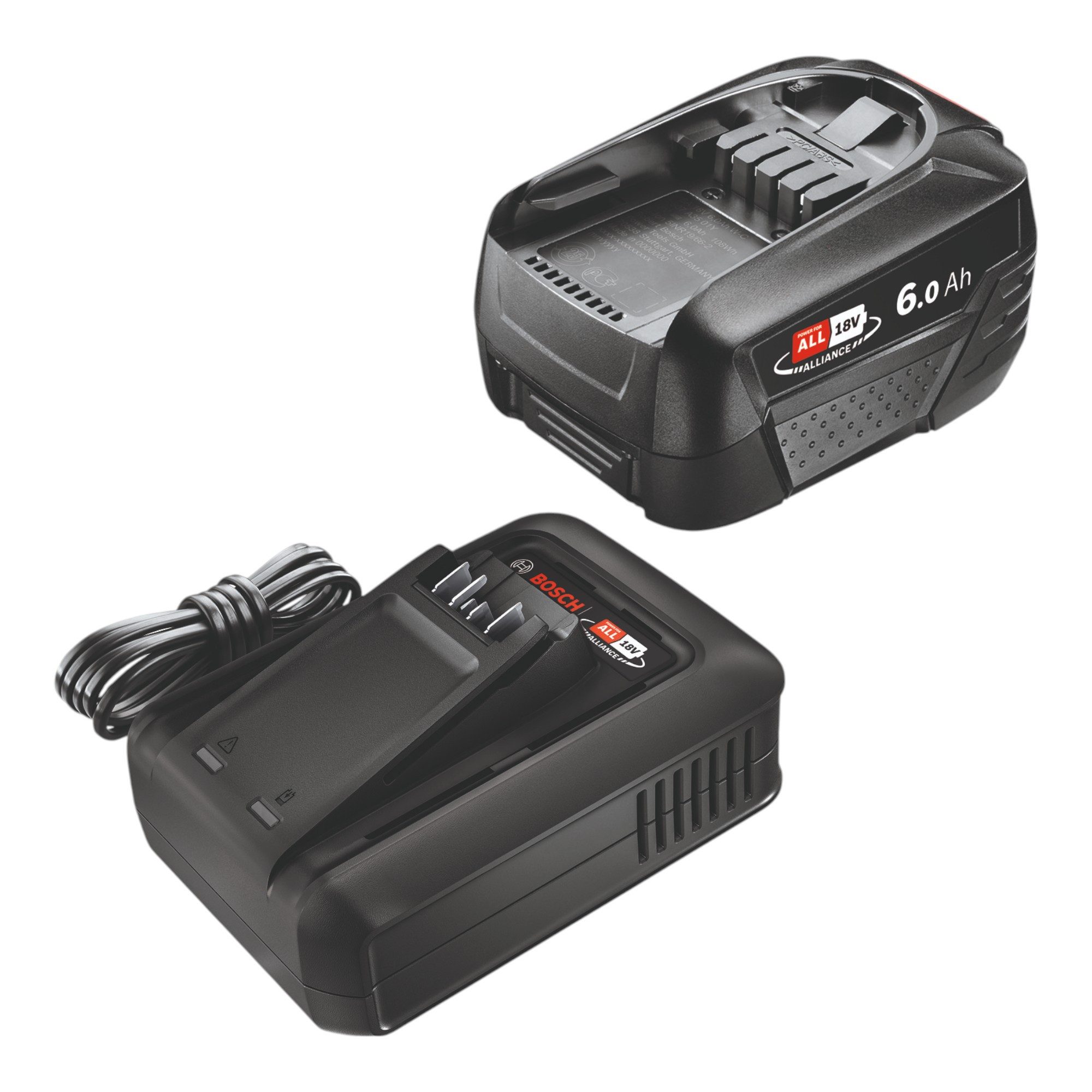 BOSCH Starter-Set 18 V 1x PBA 18V 6.0Ah W-C Akku 6,0 Ah Schnelllade-Gerät