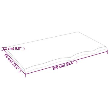 furnicato Wandregal Dunkelbraun 100x60x2 cm Massivholz Eiche Behandelt