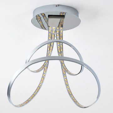 hofstein Deckenleuchte »Guttaia« Deckenlampe aus Metall in chrom mit gedrehten Lichtleisten, 3000 Kelvin, 31 Watt, 1600 Lumen