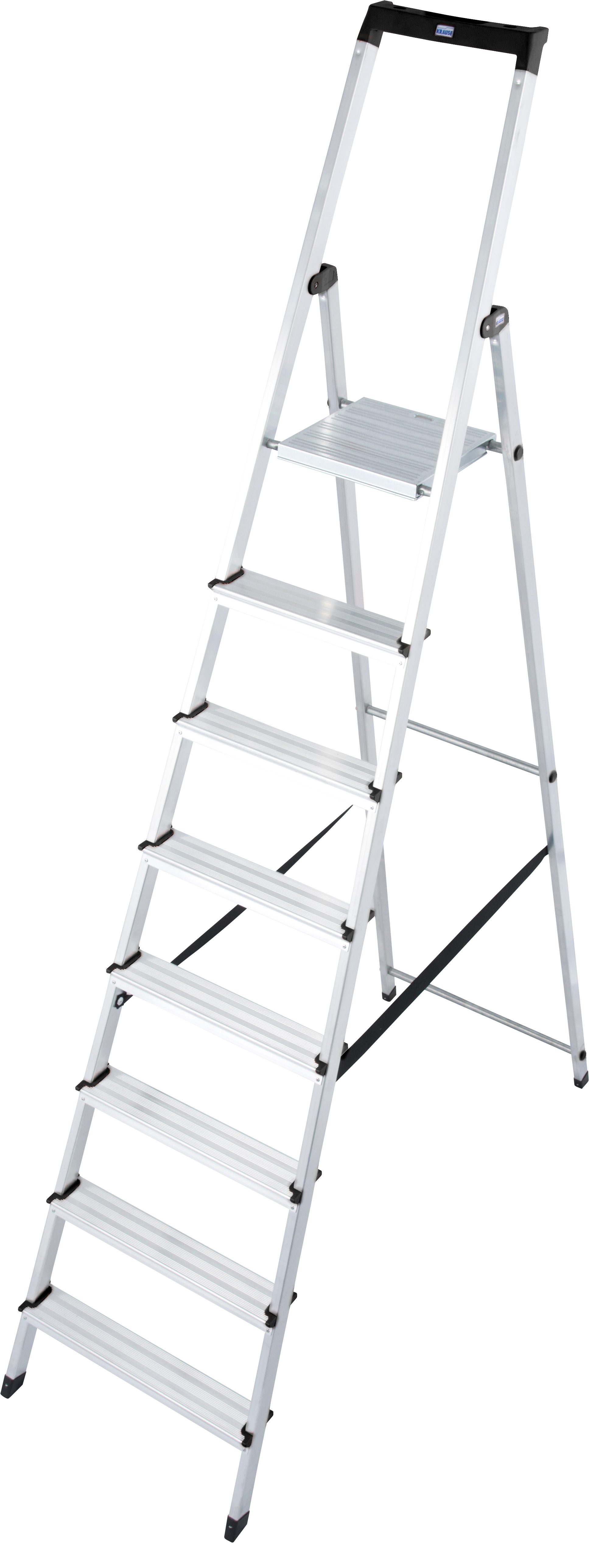 KRAUSE Stehleiter Solidy, Aluminium, 1x8 Stufen, Arbeitshöhe ca. 370 cm