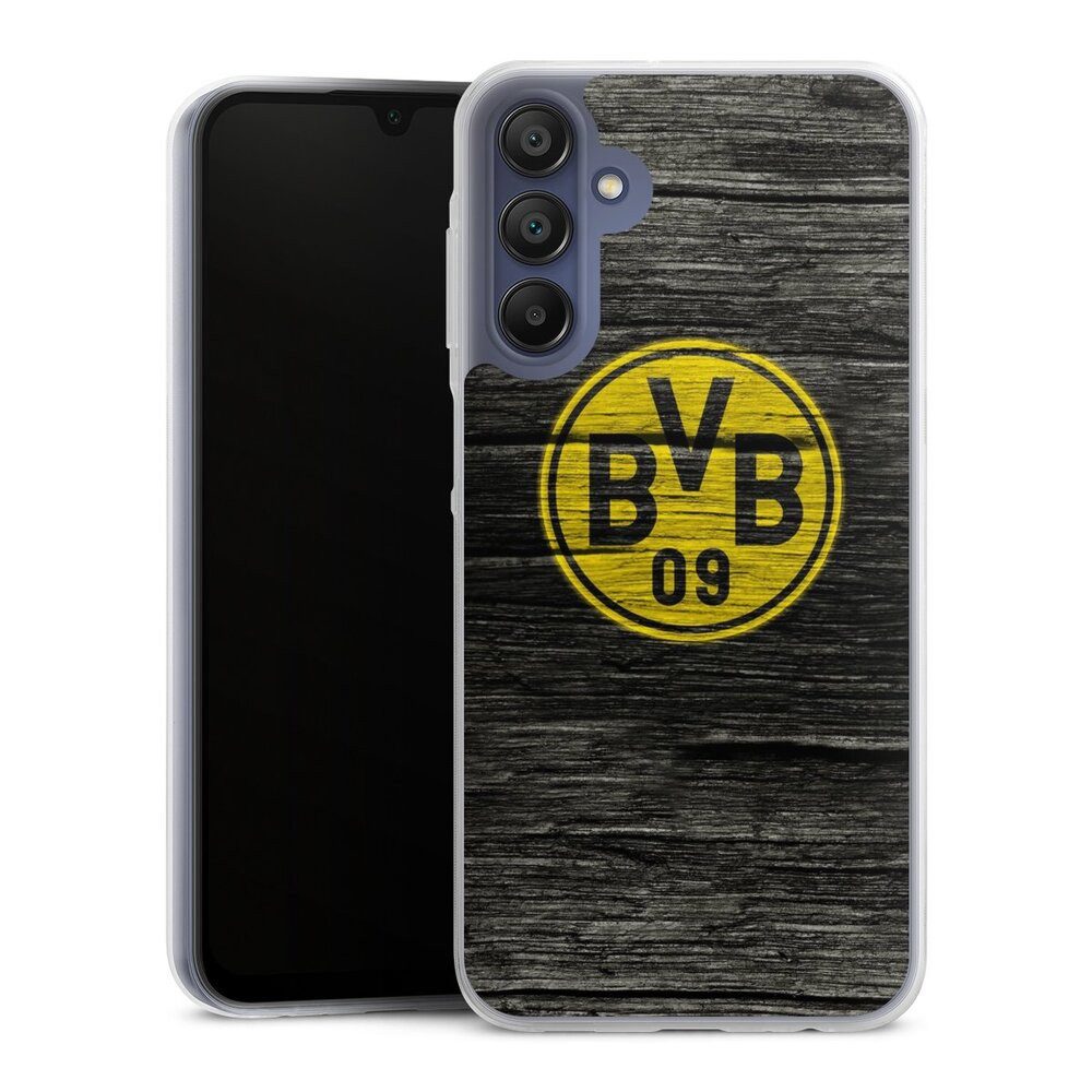 DeinDesign Handyhülle Borussia Dortmund BVB Holzoptik BVB Holzoptik, Samsung Galaxy A15 5G Slim Case Silikon Hülle Ultra Dünn Schutzhülle