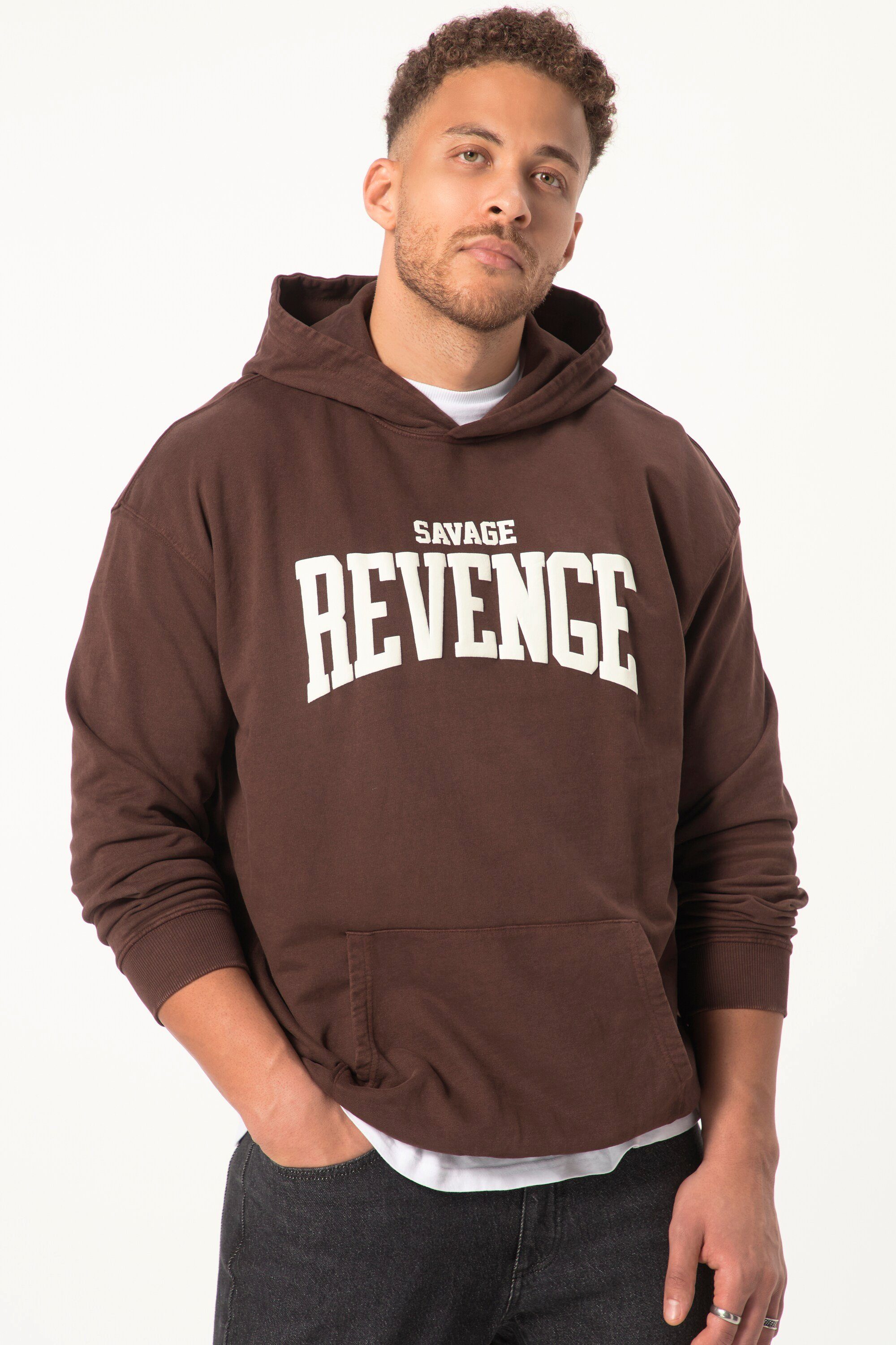 STHUGE Sweatshirt Hoodie oversized acid washed Brustprint günstig online kaufen