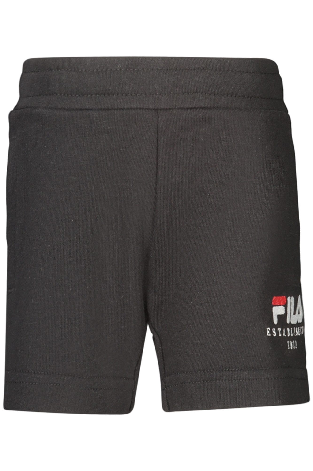 Fila 5-Pocket-Hose Schwarze Kinder Shorts aus Bio-Baumwolle mit Stickerei und Taschen