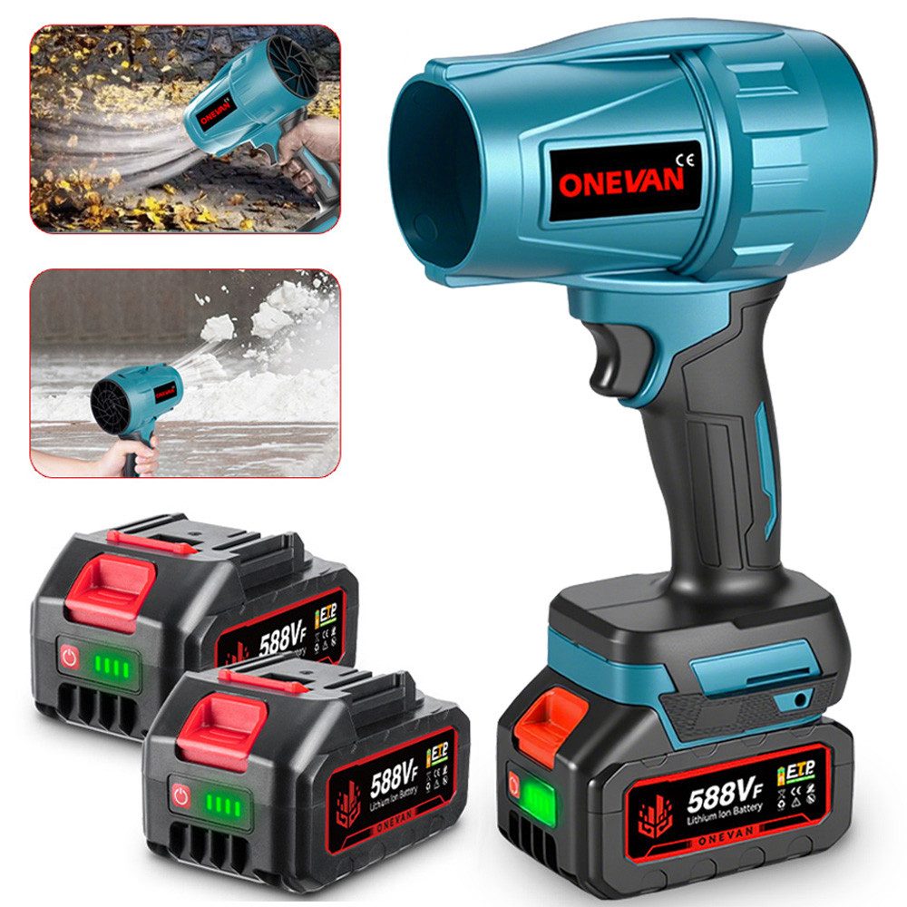 ONEVAN Akku-Laubbläser Turbo Gebläse 360 km/h Jet Fan mit 2 Akuus, Elektris günstig online kaufen