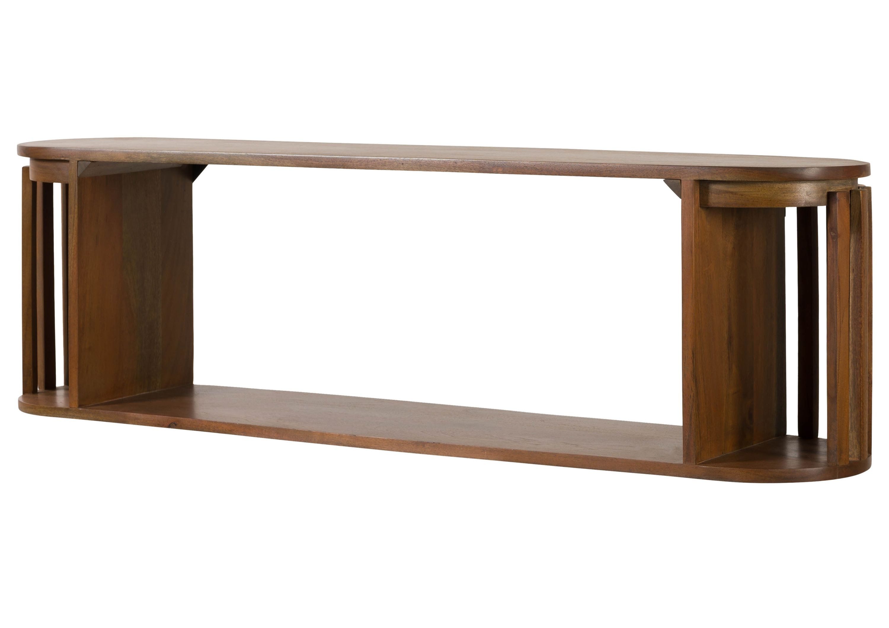 Massivmoebel24 Wandregal, 1-tlg., Akazie 120x25x35 natur lackiert MADRID #98