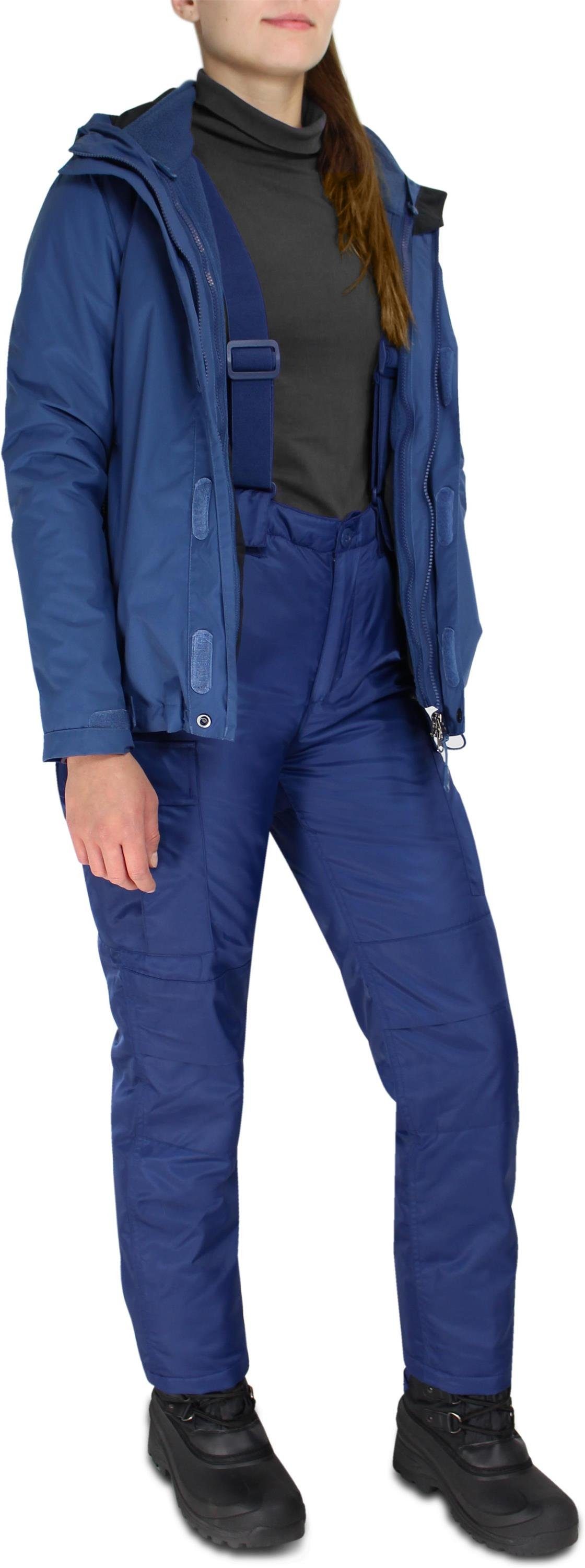 normani Thermohose Damen 2-in-1 Thermohose Aoraki Winterhose gefütterte Outdoorhose Skihose mit abnehmbaren Hosenträgern