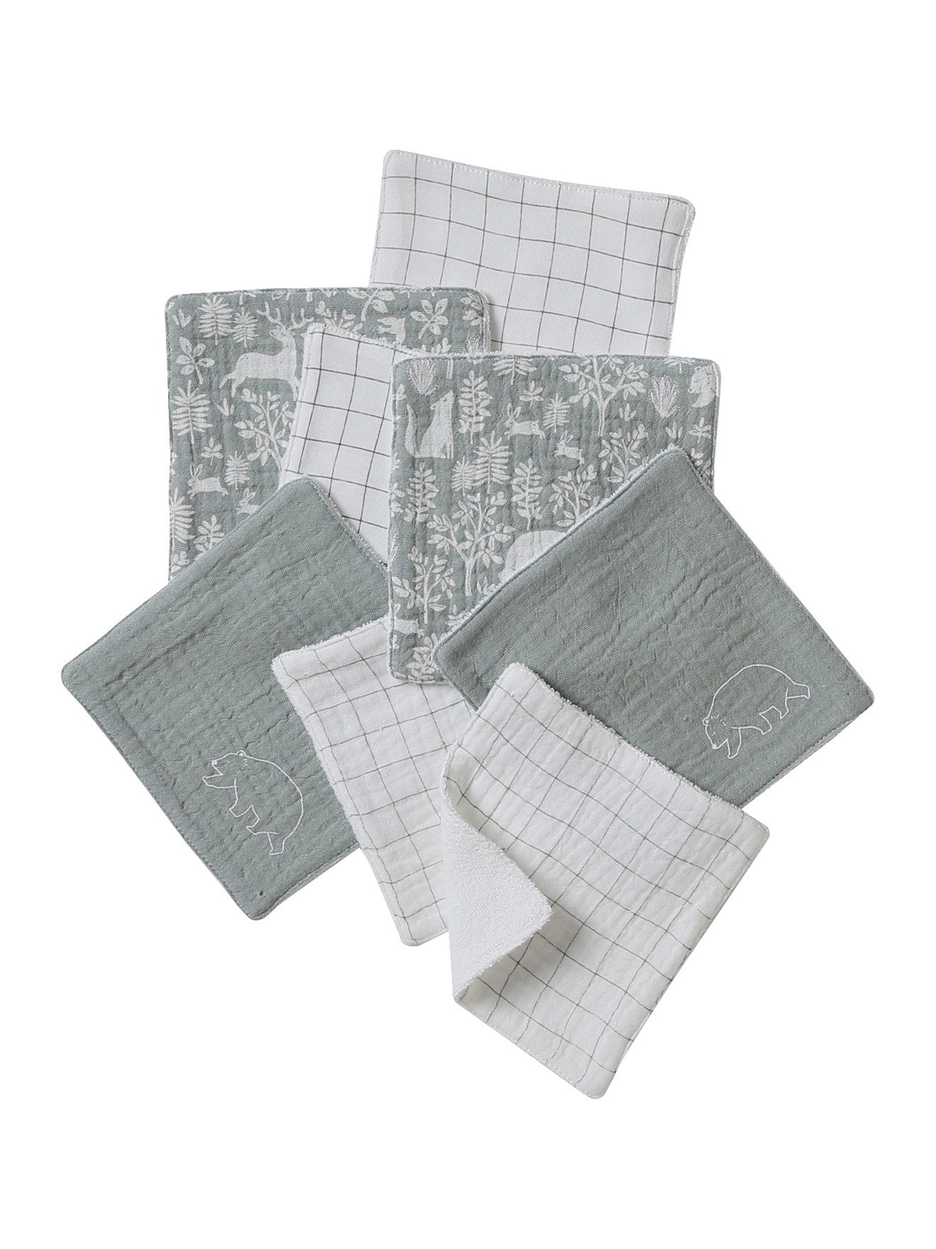 vertbaudet Waschlappen Waschlappen mit Aufbewahrungsbeutel, 6er-Pack