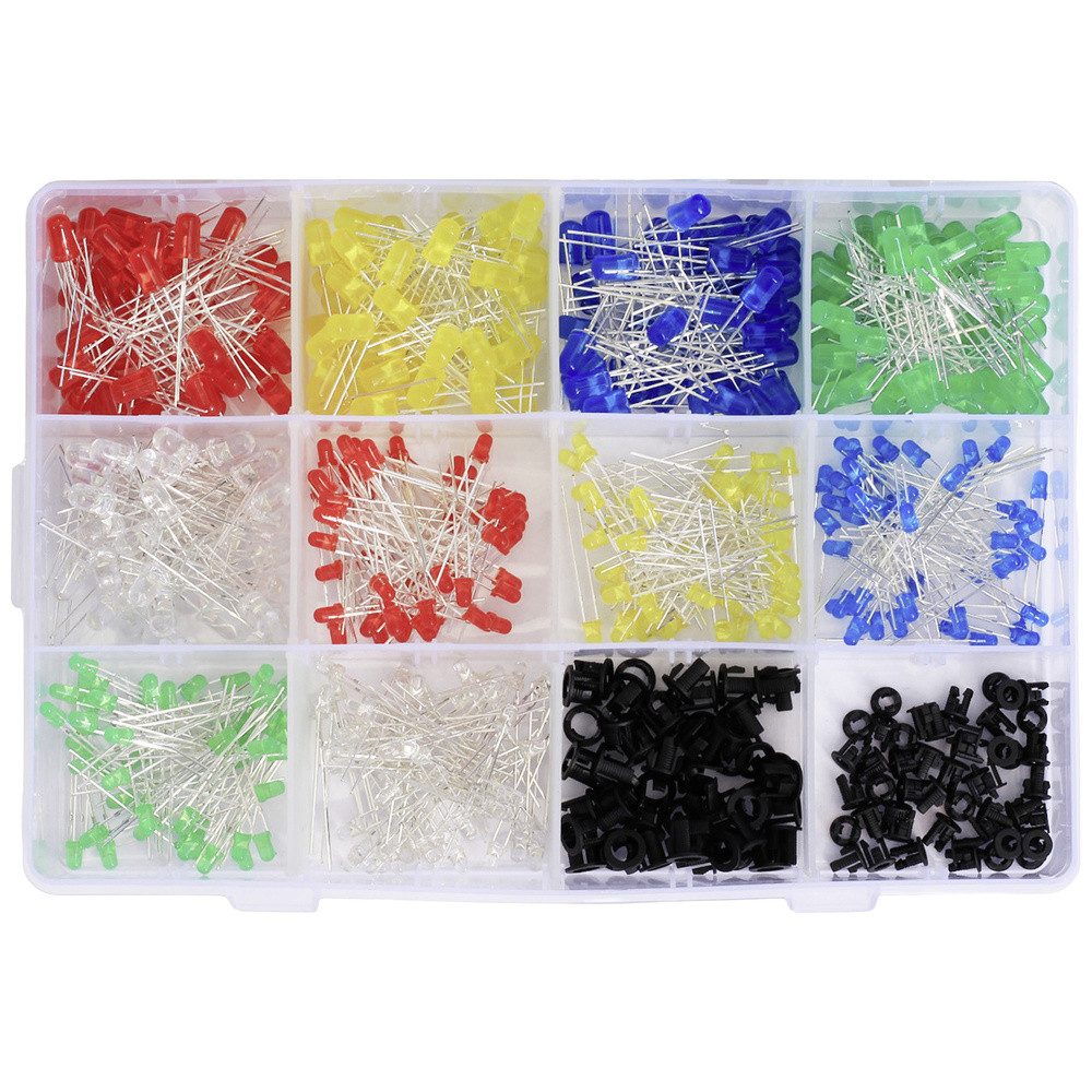 TRU COMPONENTS LED-Leuchtmittel TRU COMPONENTS T23O126 LED-Sortiment Rot, Grün, Gelb, Blau, Weiß 3 m