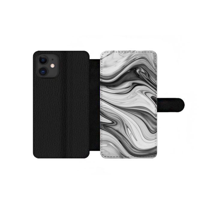 MuchoWow Handyhülle Marmor - Muster - Grau - Marmoroptik - Schwarz Handyhülle Telefonhülle Apple iPhone 12 Pro