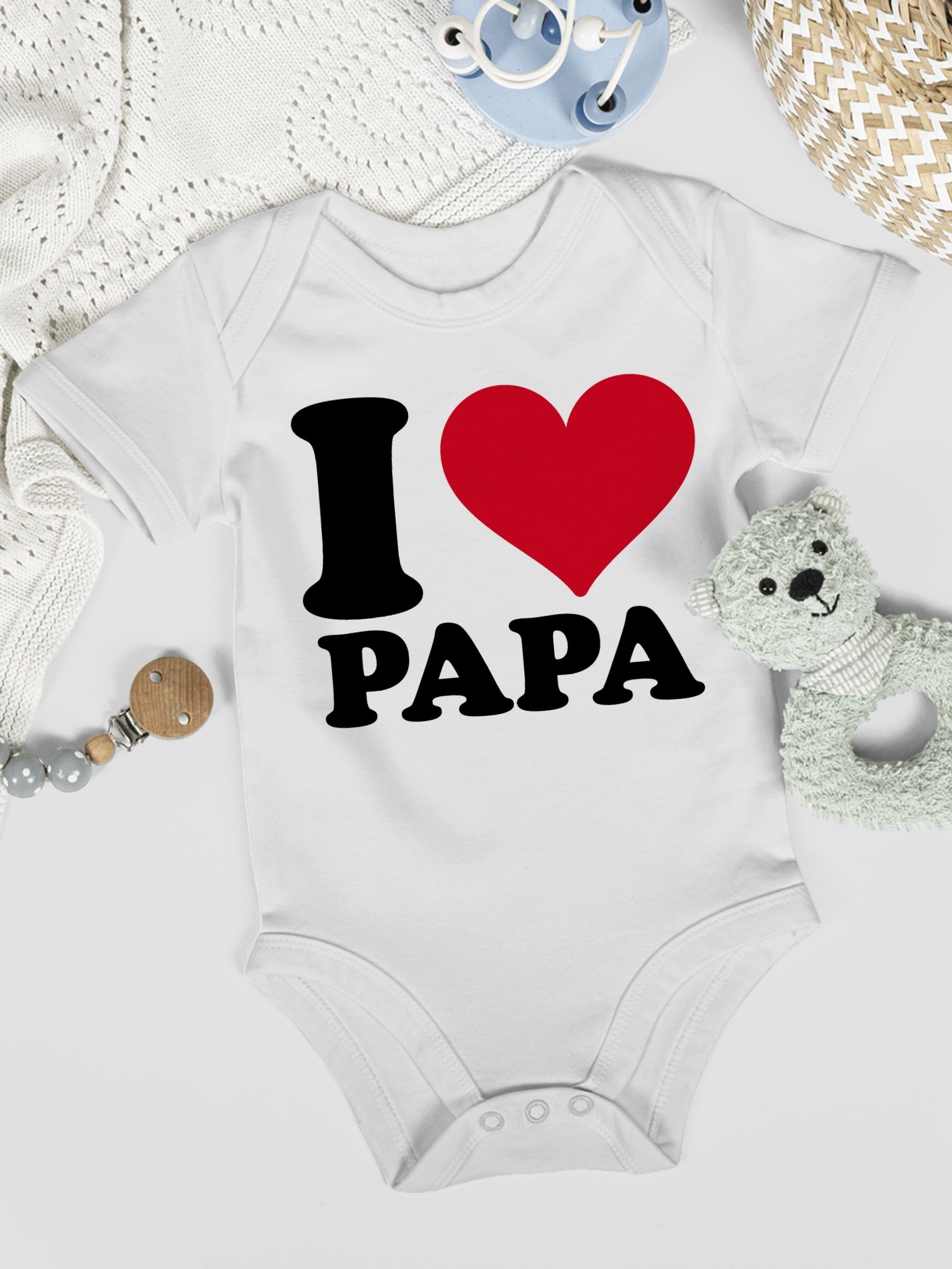 Shirtracer Shirtbody Geschenk I Vatertag Baby Papa Weiß Love 1