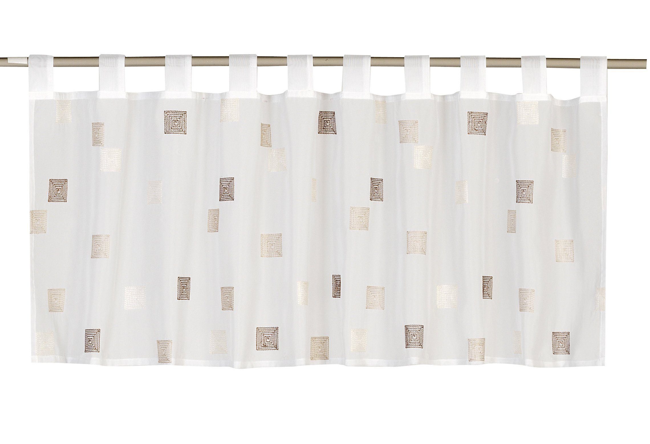 ELBERSDRUCKE Scheibengardine Quadro, Schlaufen (1 St), transparent, Voile
