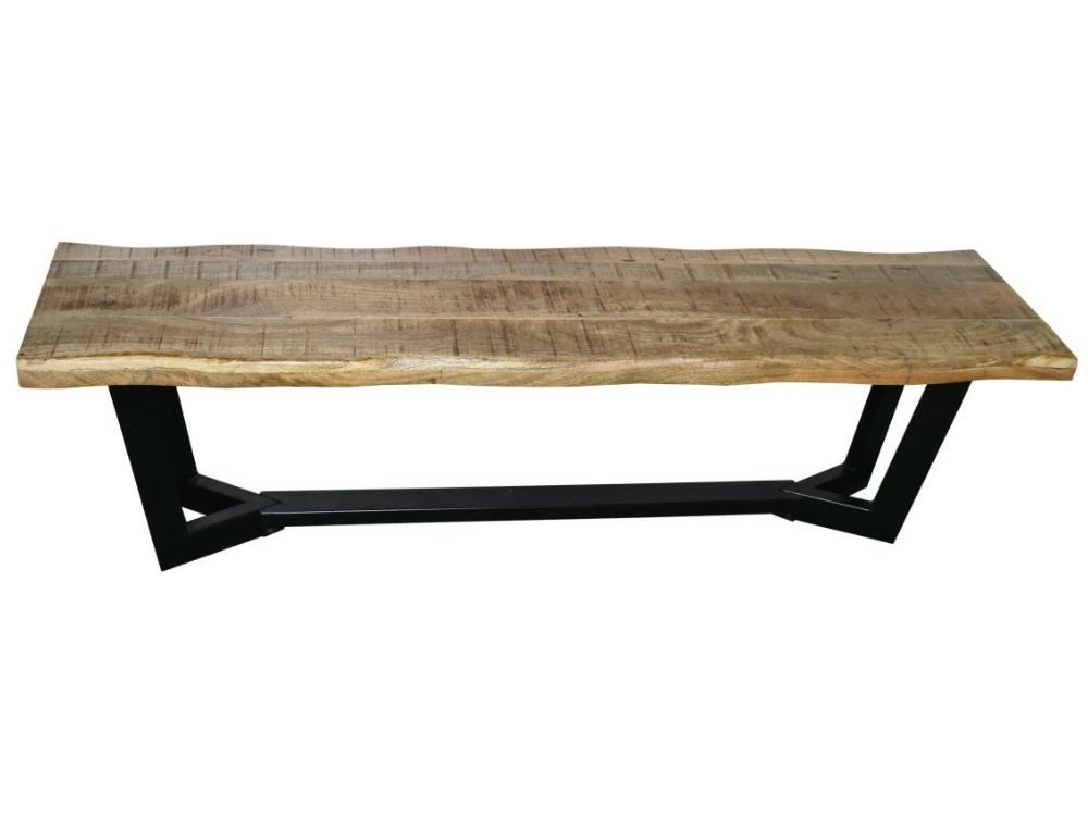 WOLF MÖBEL Esszimmerstuhl KEYWEST Live edge Bank 160x40x Platte 50mm (160x40x45), KEYWEST Live edge Bank 160x40x Platte 50mm