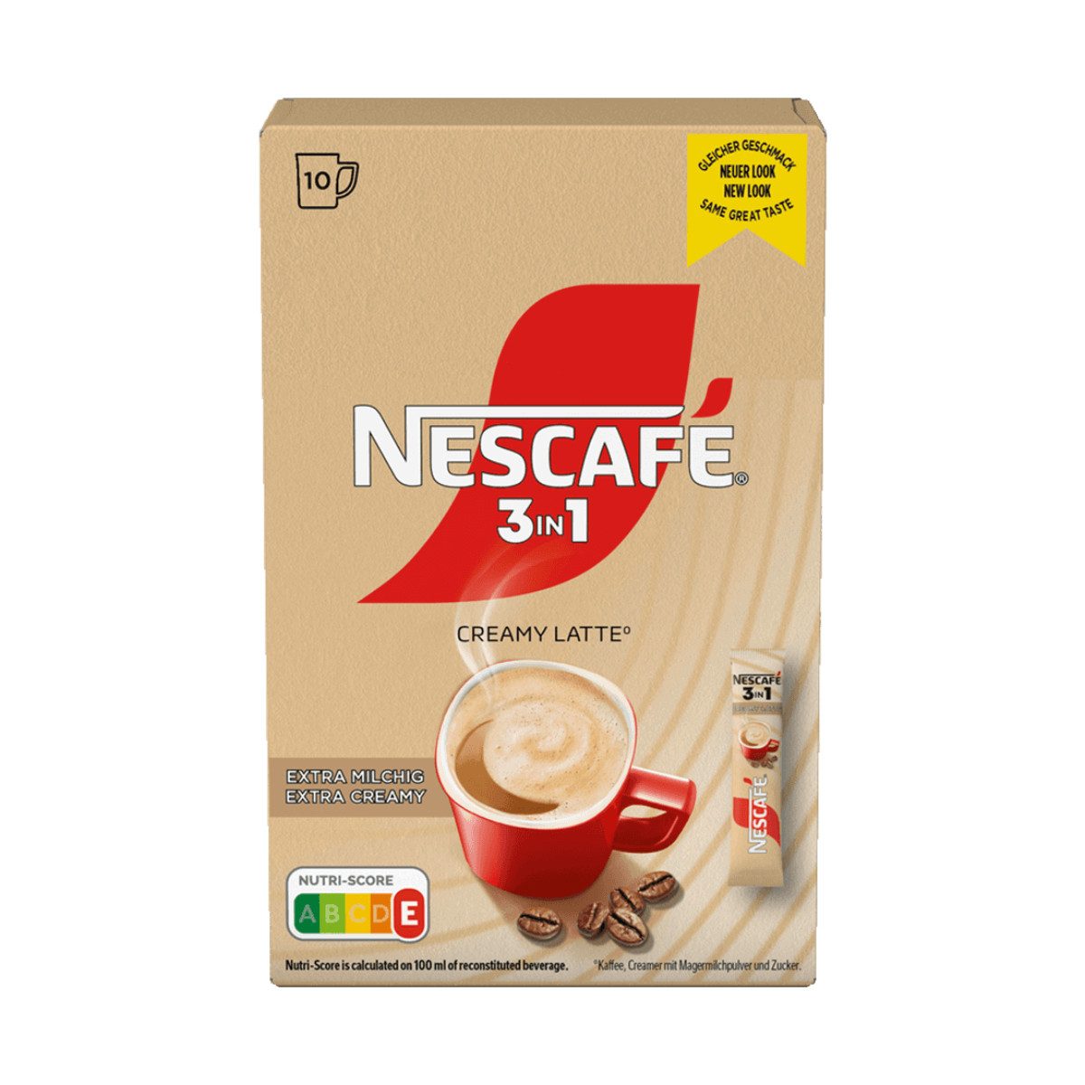 NESCAFE Kaffee, Nescafe 3in1 Stix Creamy Latte 10er Getränkepulver Sticks 150g