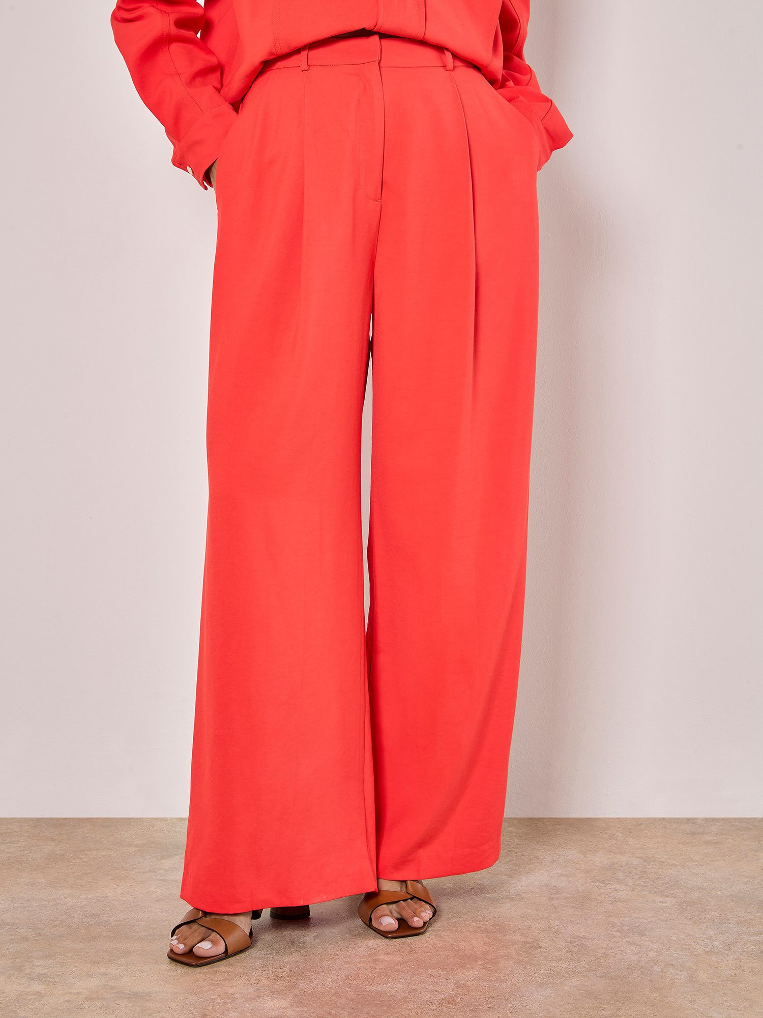 Apricot Palazzohose Hose mit weitem Bein (1-tlg) mit Bügelfalte