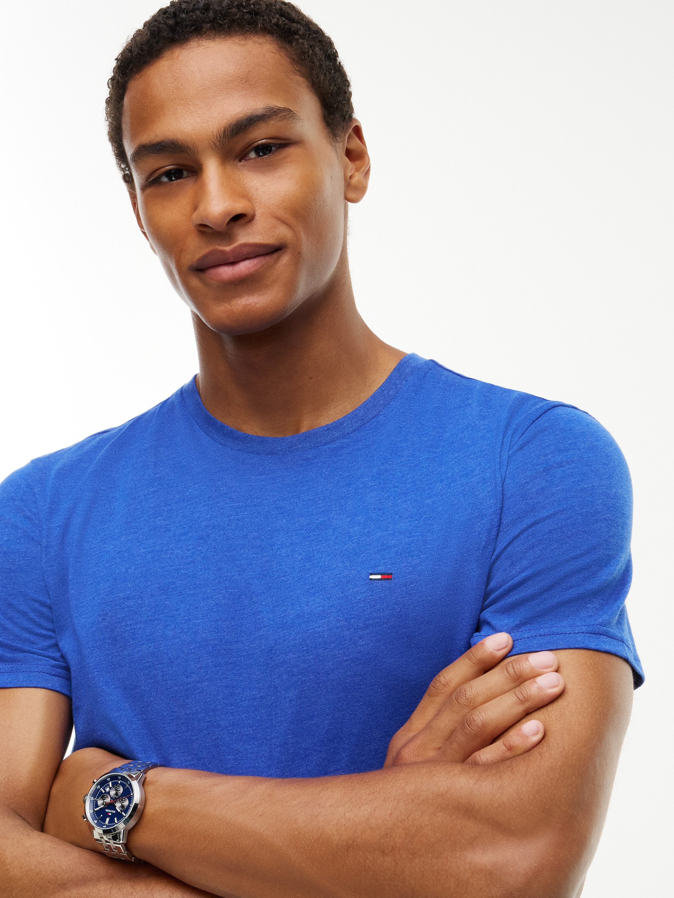 Tommy Jeans T-Shirt TJM XSLIM JASPE HTR TEE EXT Mit Rundhalsausschnitt