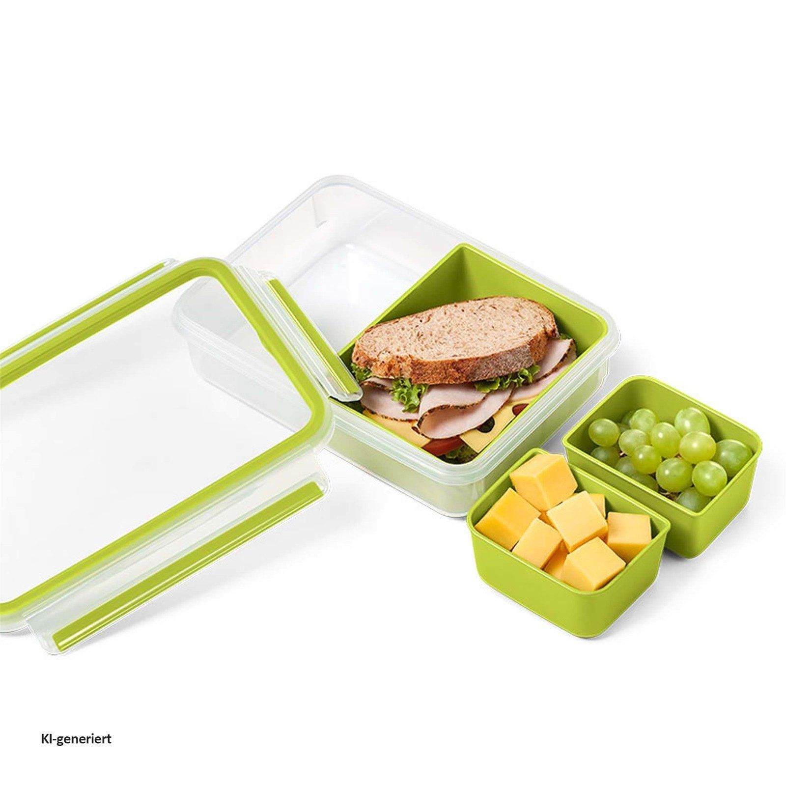Emsa Frischhaltedose Snackbox mit 3 Einsätzen Clip + go, Kunststoff, (1-tlg)