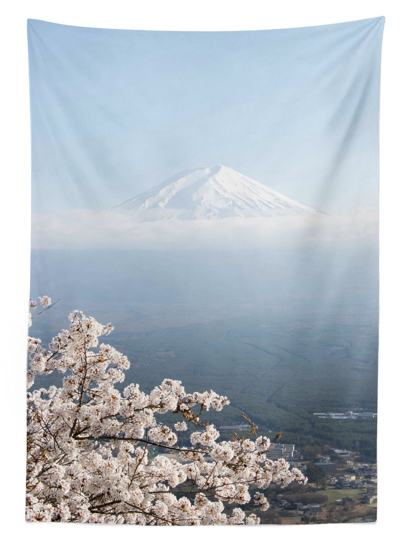 Waschbar Abakuhaus Außen Klare Bereich Berg Luftlandschaftslandschaft Tischdecke Farbfest Fuji Farben, den geeignet Für