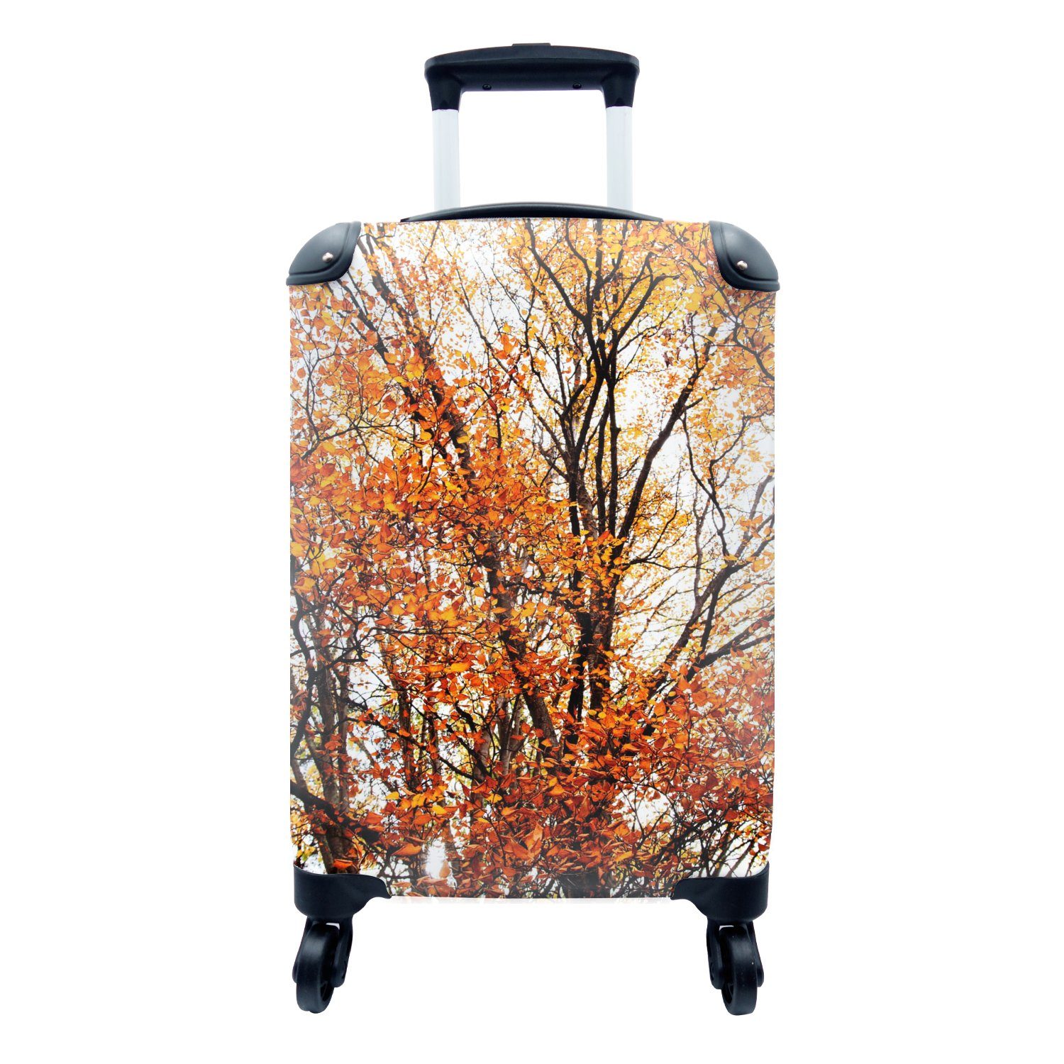 mit - - 4 Herbst Handgepäckkoffer Wald rollen, Handgepäck für Ferien, Jahreszeiten, Reisekoffer Reisetasche Trolley, Rollen, MuchoWow