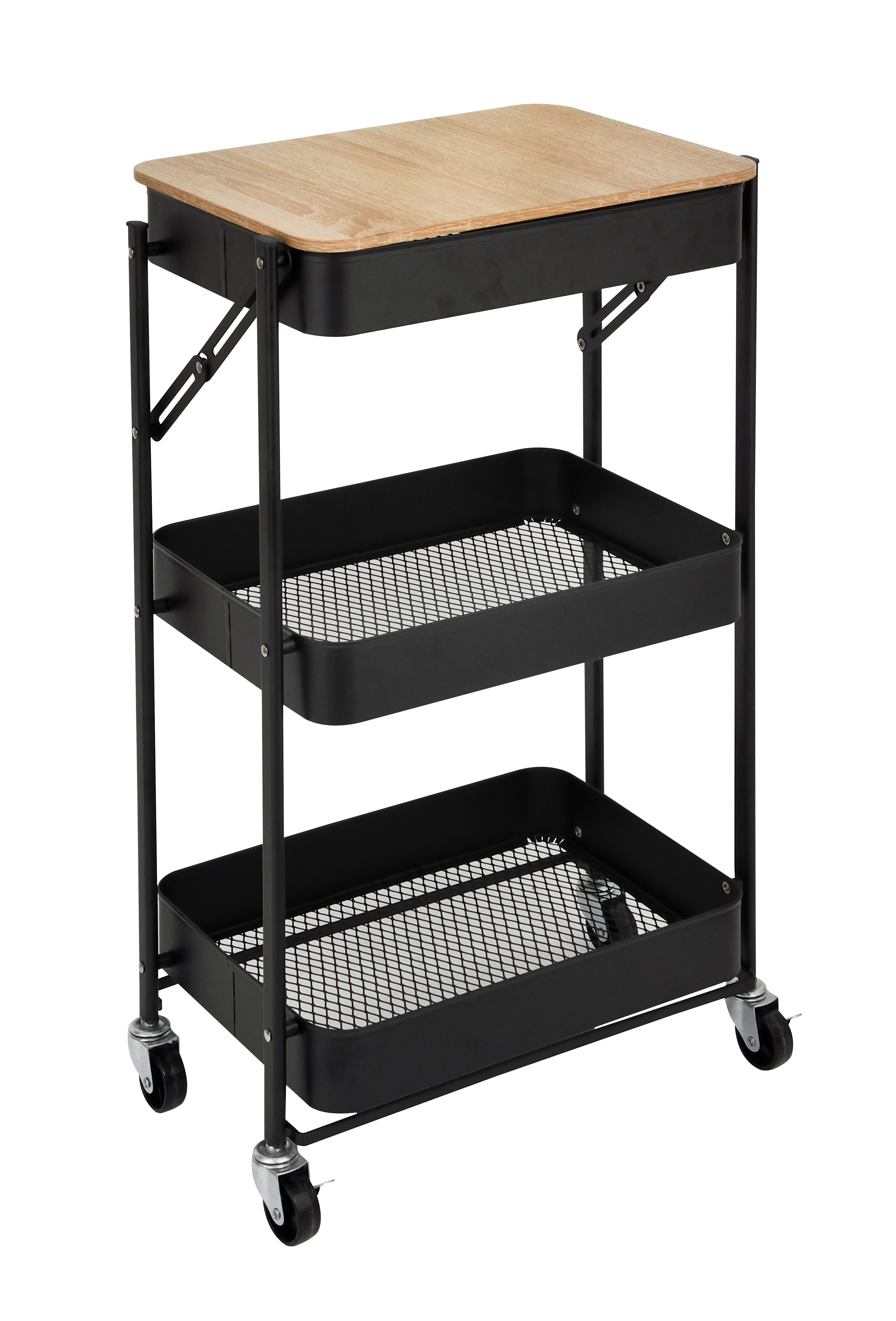 Gardissimo Beistellwagen Plate klappbar mit 4 Rollen aus Metall und Servier günstig online kaufen