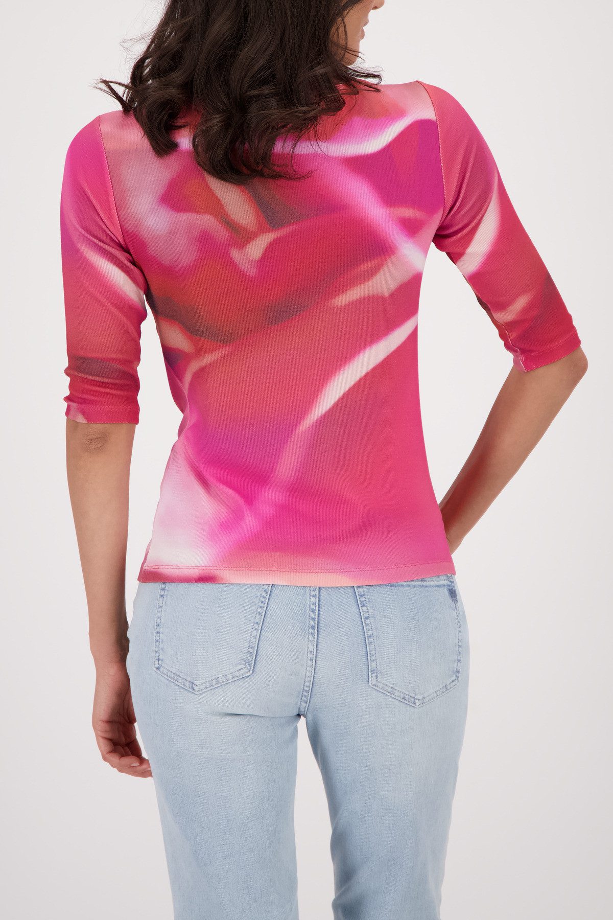 Monari 3/4-Arm-Shirt Shirt Blume allover Regular fit mit Allover-Muster
