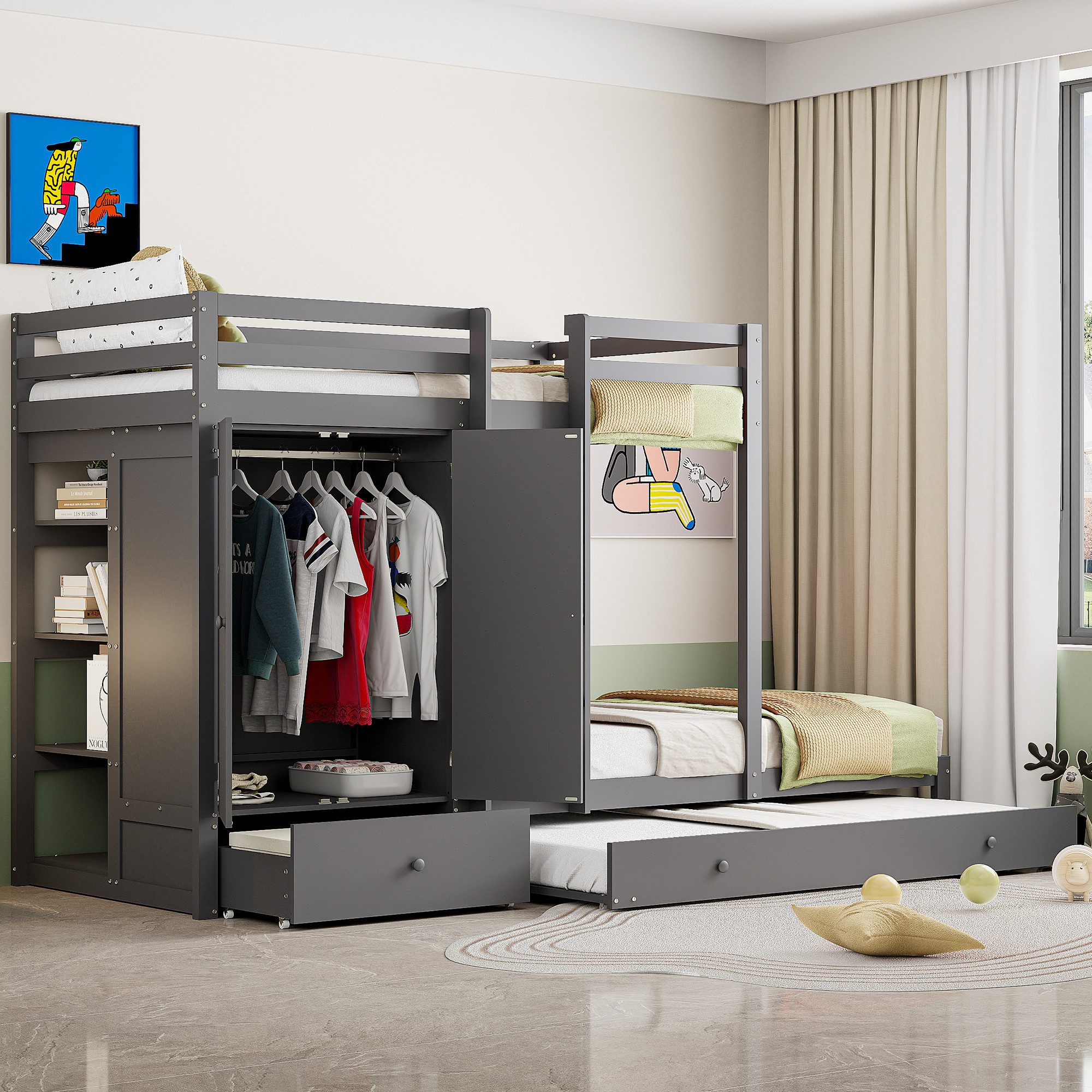 HAUSS SPOLE Etagenbett 90x200 mit Ausziehbett, günstig online kaufen