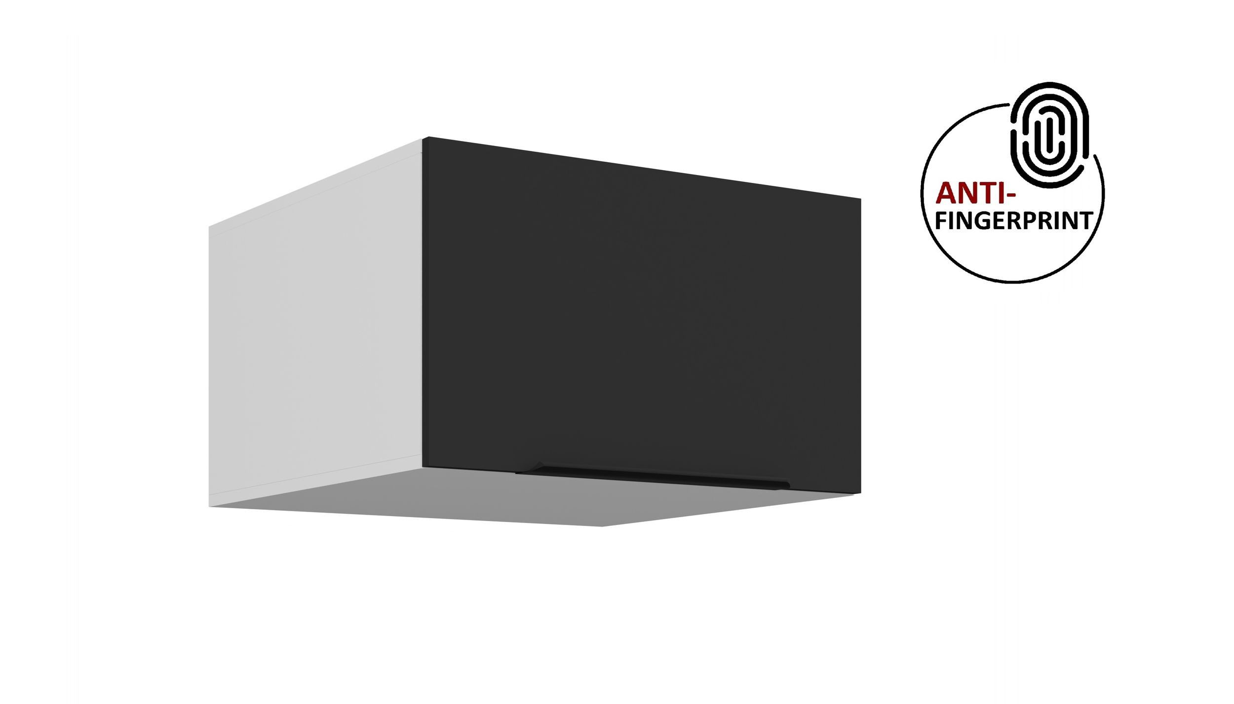 Küchen-Preisbombe Aufsatzschrank 60 cm Küche ARIA Schwarz Küchenzeile Küchenblock Anti Fingerprint