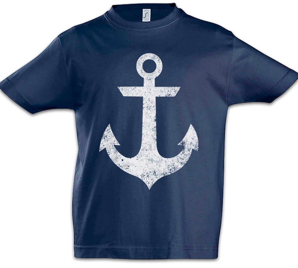 Print-Shirt Oldschool Anchor Vintage Logo II Kinder T-Shirt Anker Nautical Star