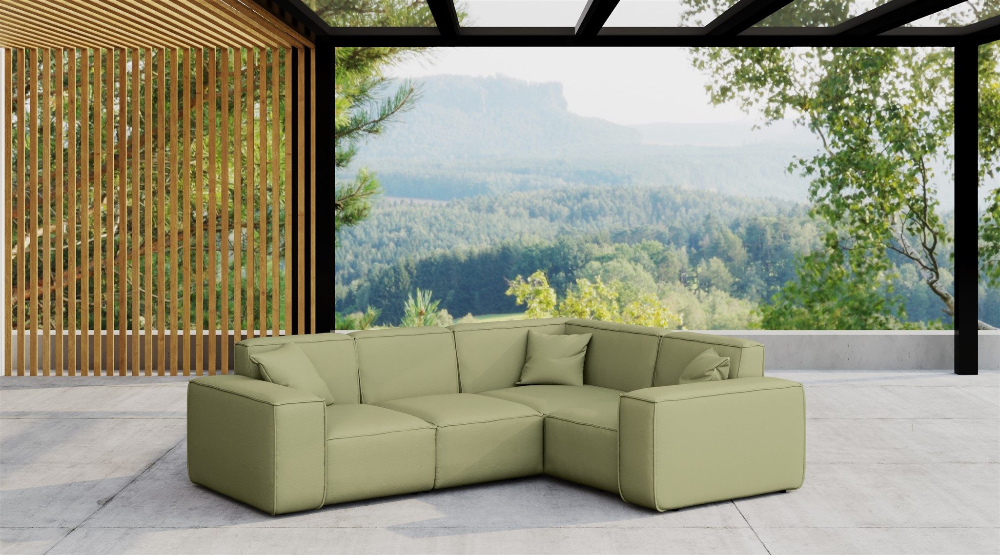 Fun Мебель Loungesofa Gartenmöbel Garten Ecksofa SUMMER, Kurzer Schenkel rechts oder links wählbar, Pflegeleichter und wetterfester Bezug