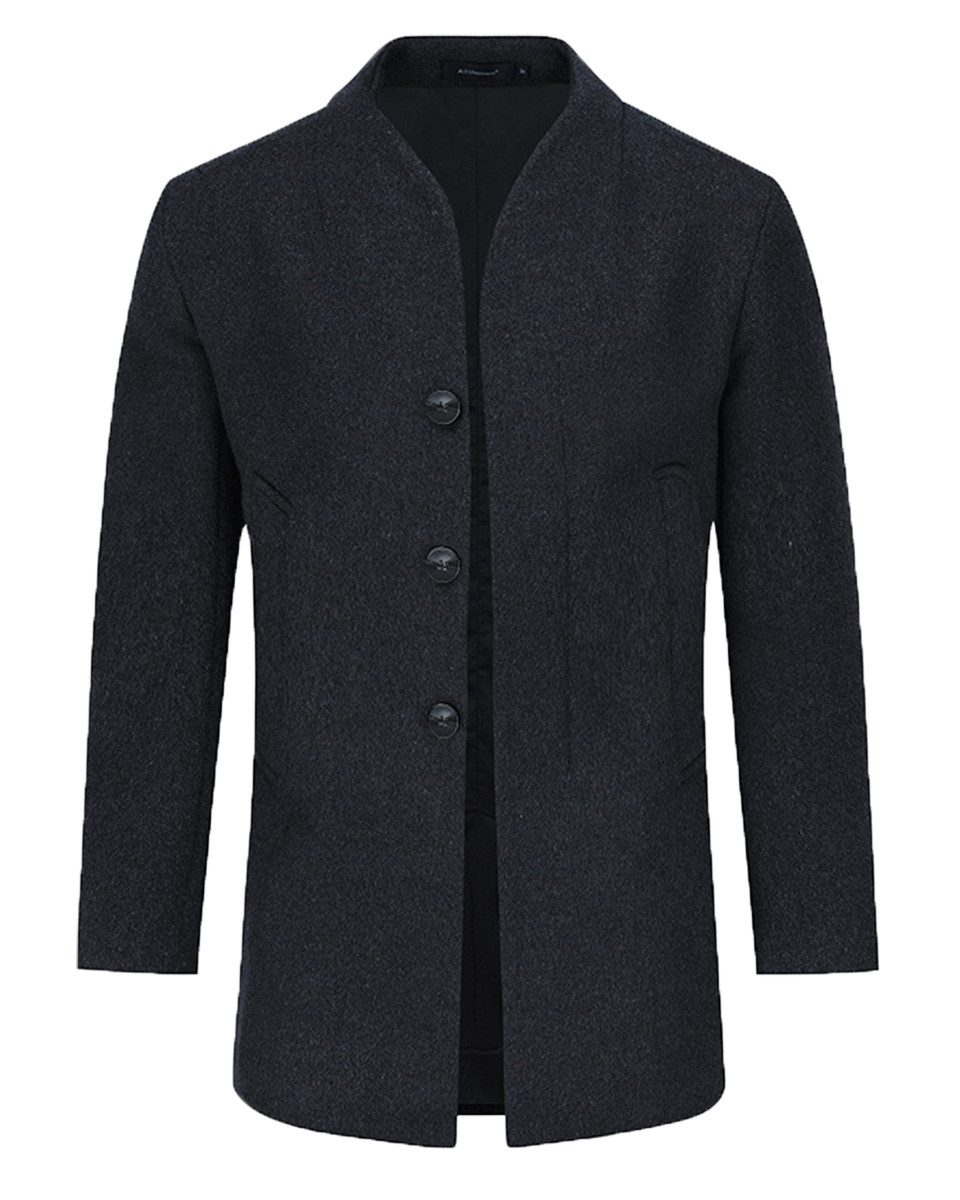 Allthemen Kurzmantel Herren Wollmantel im Slim Fit Wintermantel kurz