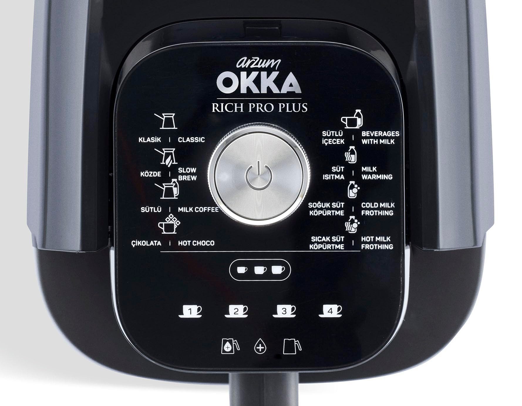 Arzum Kaffeevollautomat Rich Pro Plus, Moderne türkische Kaffeemaschine mit digitaler Steuerung