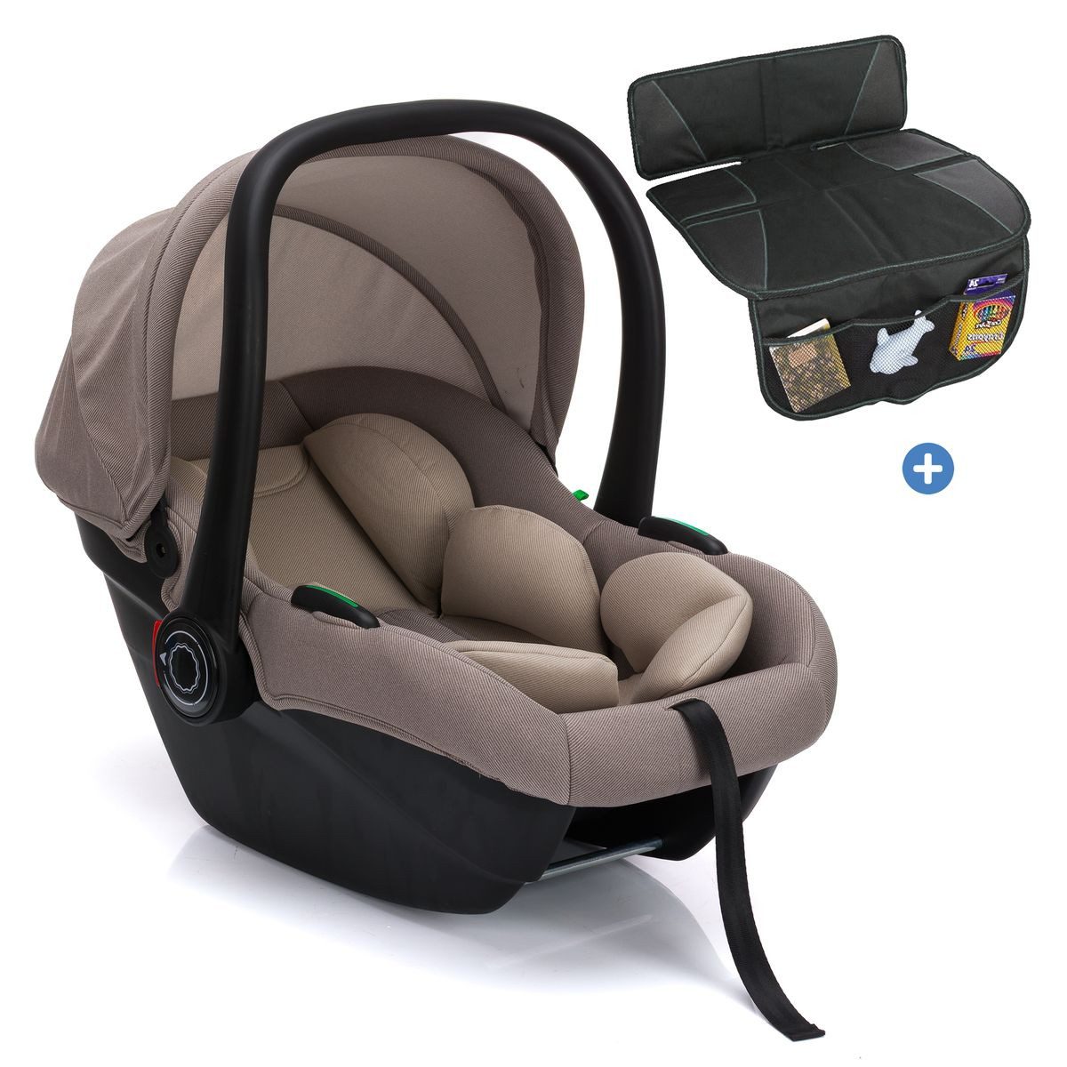 Fillikid Babyschale Neo SL - Natur, ab: Geburt, bis: 15 Monate, Baby Autositz Gruppe 0+ von 40 - 87 cm nur 3,20 kg inkl. Polsterschutz