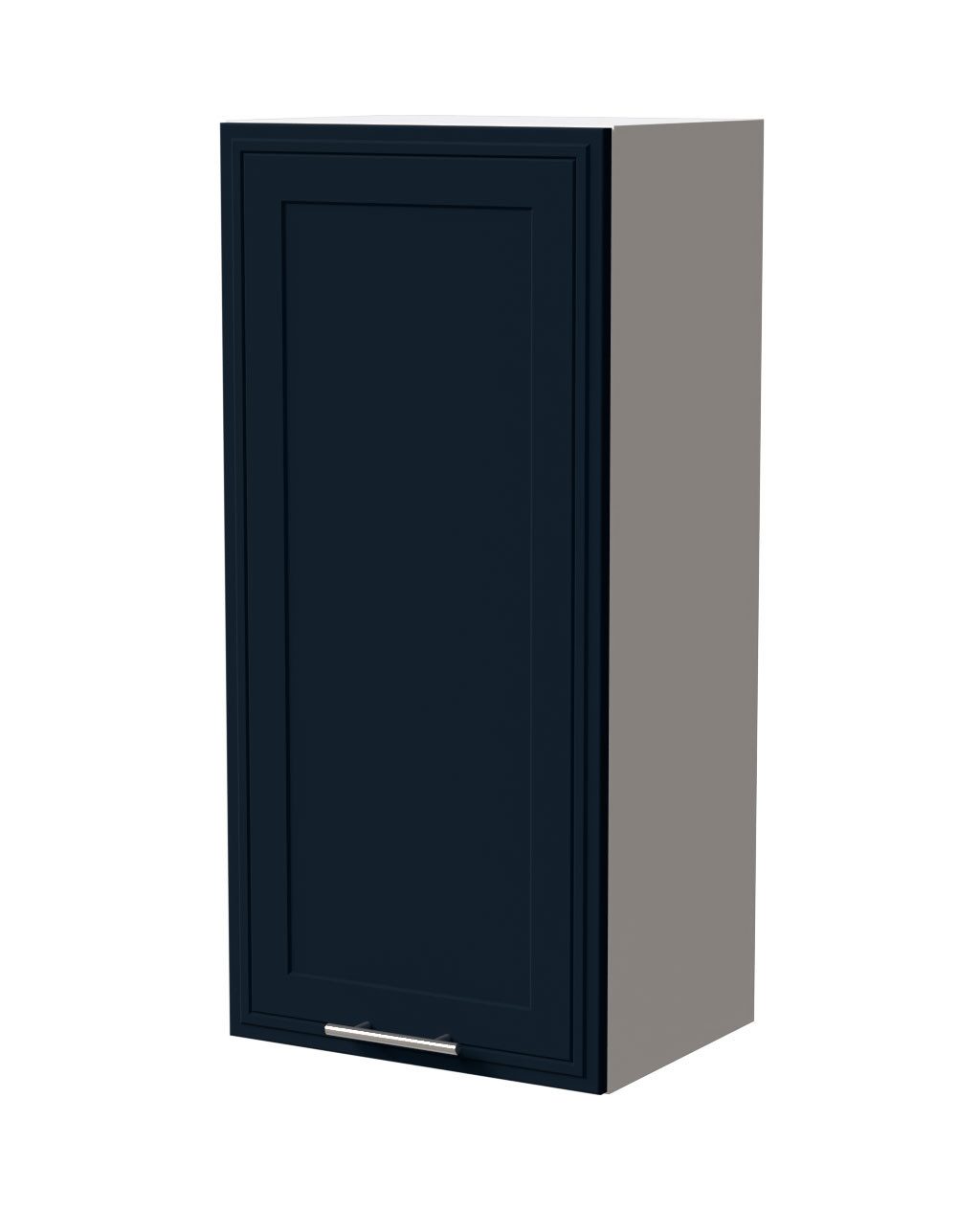 Feldmann-Wohnen Klapphängeschrank Salo (W4/45, 1-türig, 3 Einlegeböden, 1-St., moderne Kassettenoptik, folierte Fronten) 45x32,5x96cm Weiß / Indigo Matt