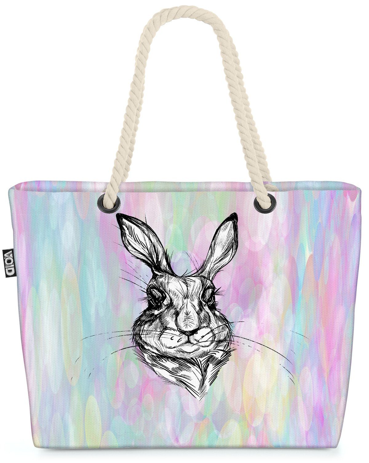 VOID Strandtasche (1-tlg), Osterhase Meister Lampe Tasche Einkaufstasche Ostern Beach Bag