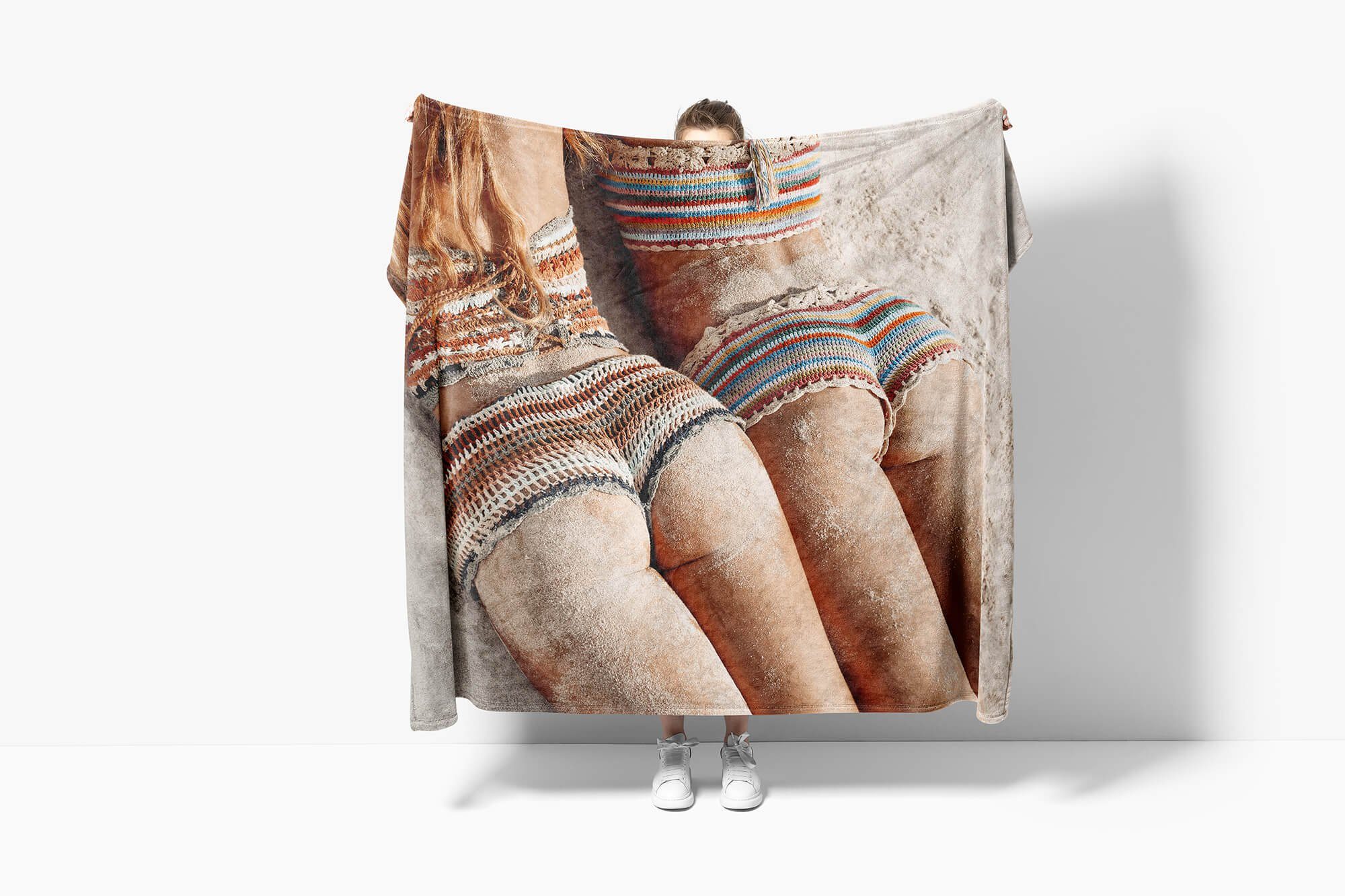 Handtücher (1-St), Sexy Fotomotiv Handtuch Baumwolle-Polyester-Mix mit Art Junge Kuscheldecke Saunatuch Handtuch Frauen, Sinus Strandhandtuch
