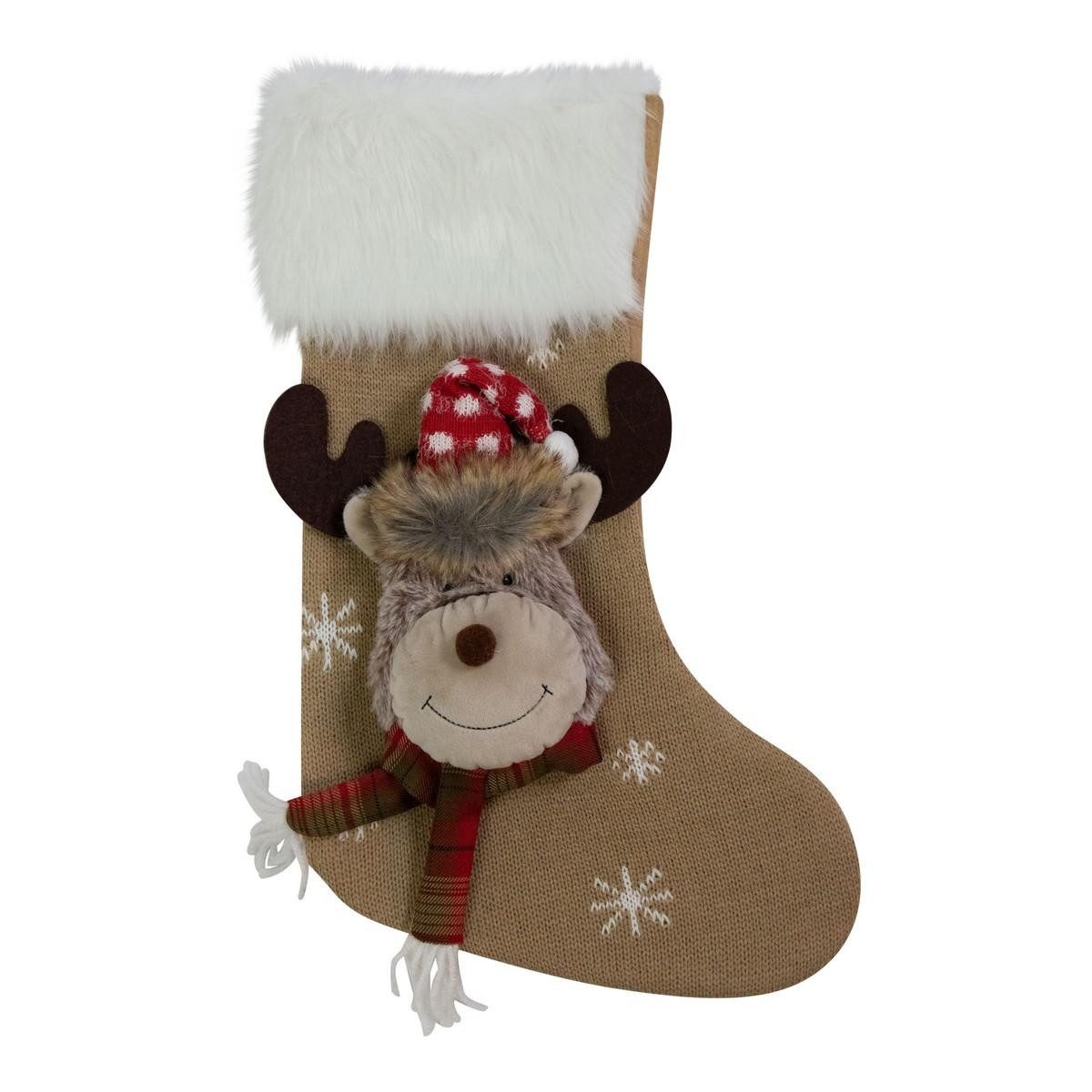 INNA-Glas Nikolausstiefel Nikolausstiefel PALLIS, Rentier Motiv, beige, 20x7x45cm