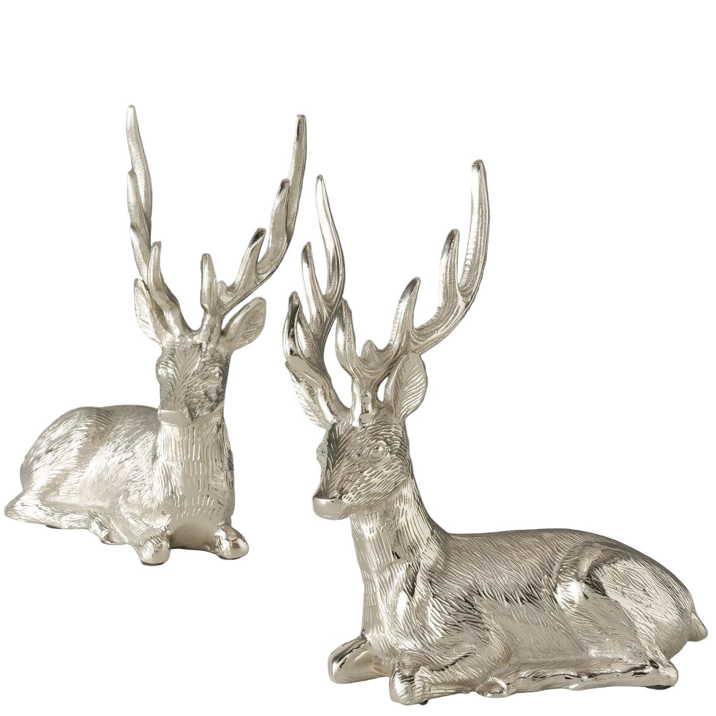 MF Weihnachtsfigur Wintertraum Hirsch Duo Silberdeko 2er Set Weihnachtsdeko günstig online kaufen